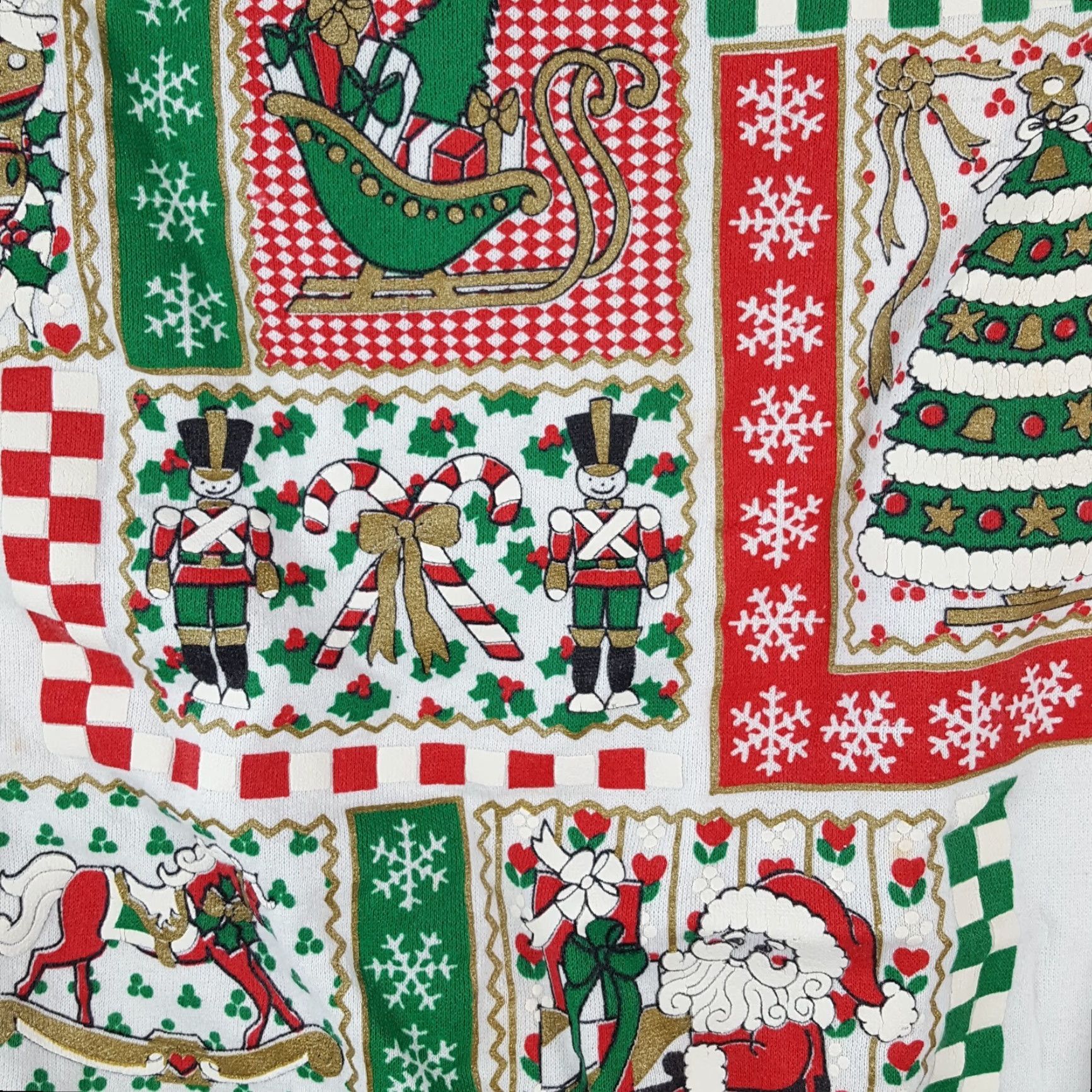 Hanes Vintage Christmas Tree Holiday Santa Size M Crewneck Sweatshirt 80s Pullover Size M / US 6-8 / IT 42-44 - 6 Thumbnail