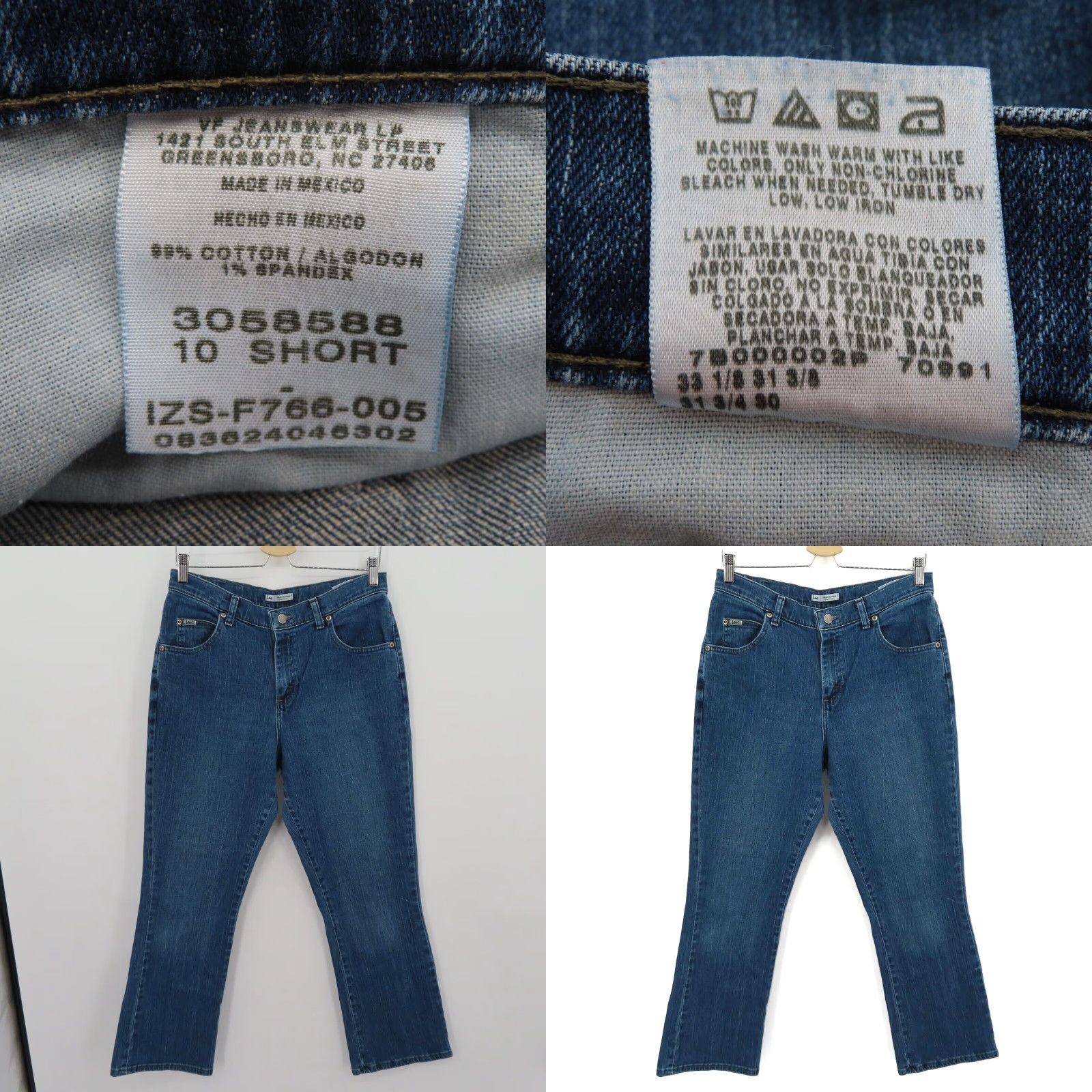 Lee Lee Womens Jeans 10S Bootcut Relaxed Mid Wash Denim Cotton 5-Pocket 10 Regular Shorts Short 30" Inseam Blue jeans Size 32" / US 10 / IT 46 - 8 Thumbnail