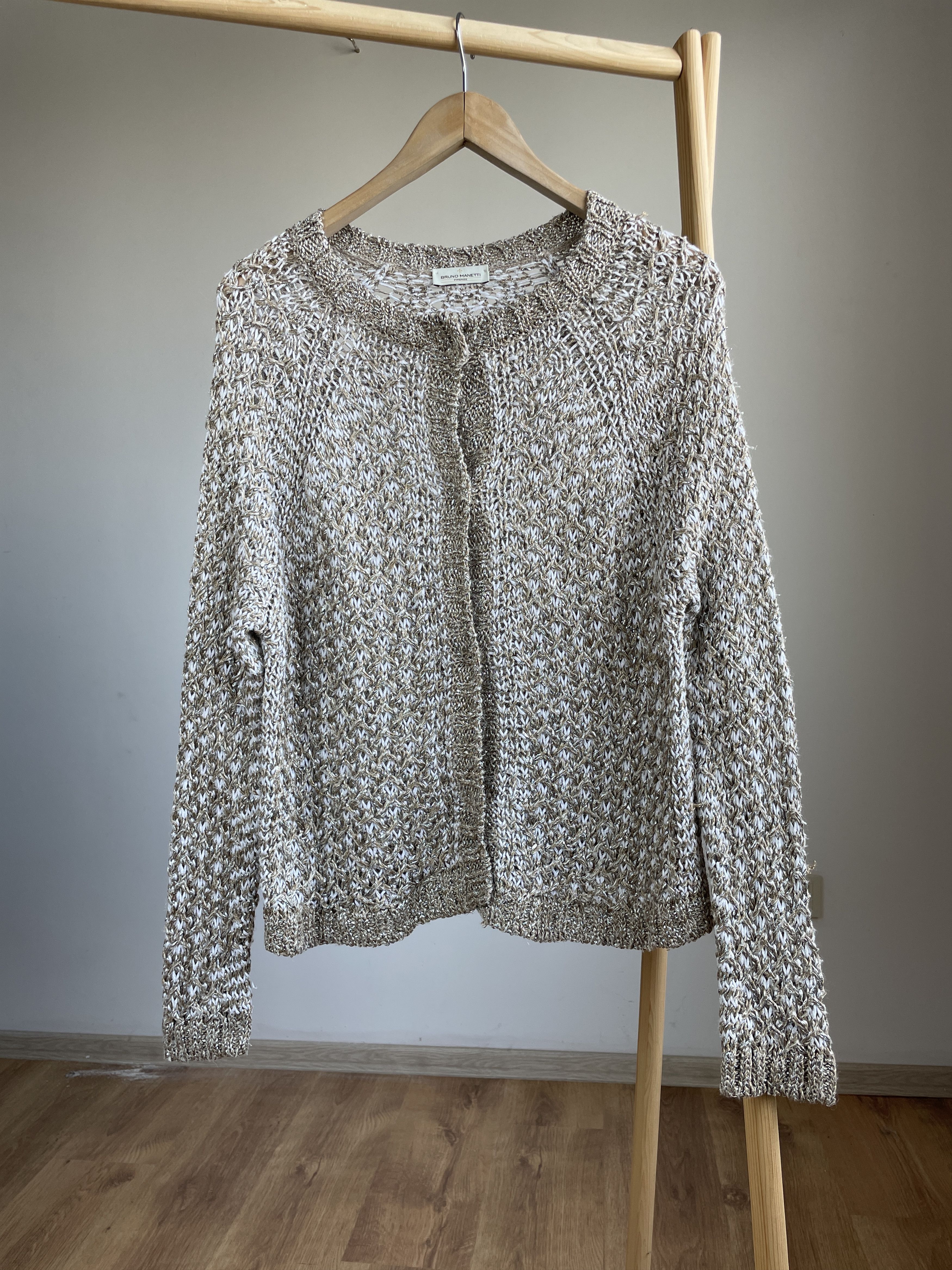 Other Bruno Manetti Mesh Knit Linen Blend Snap Button Cardigan Size L / US 10 / IT 46 - 1 Thumbnail