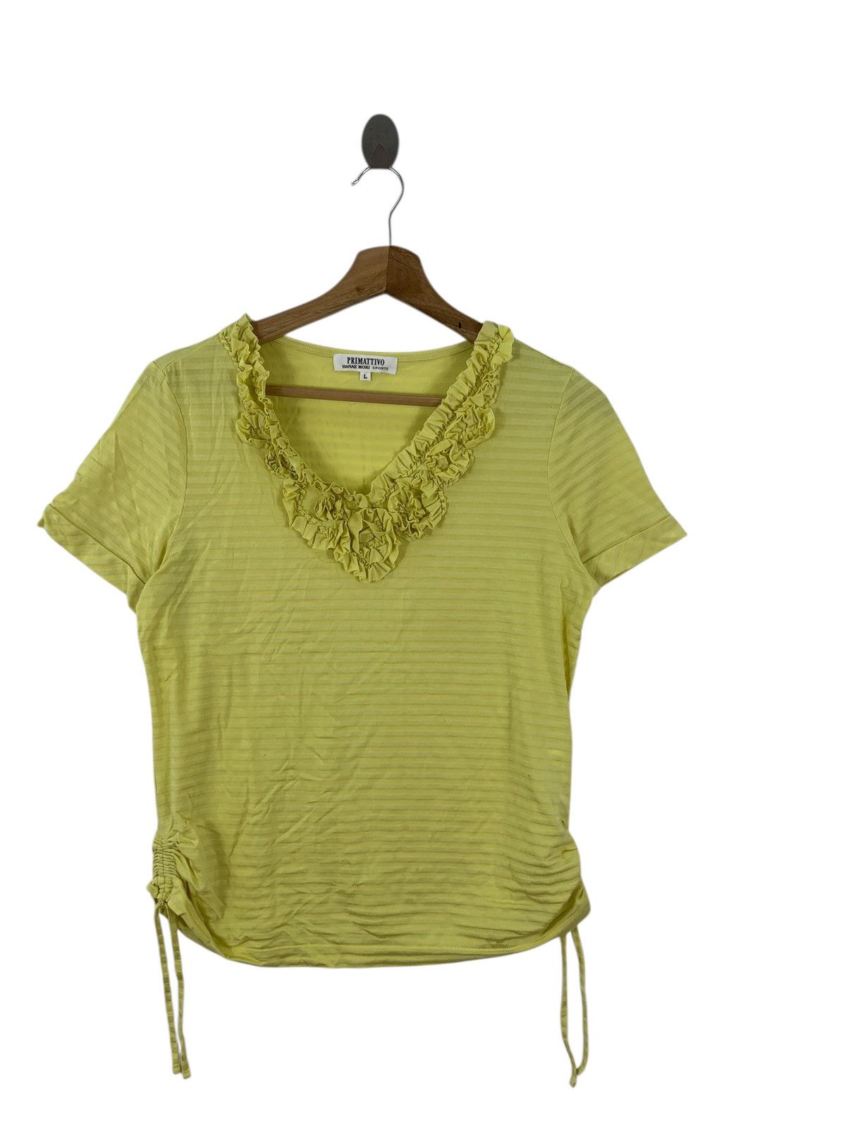 Hanae Mori Vintage HANAE MORI PRIMATTIVO Ruffle Tee Shirt Top Collectio Size L / US 10 / IT 46 - 4 Thumbnail