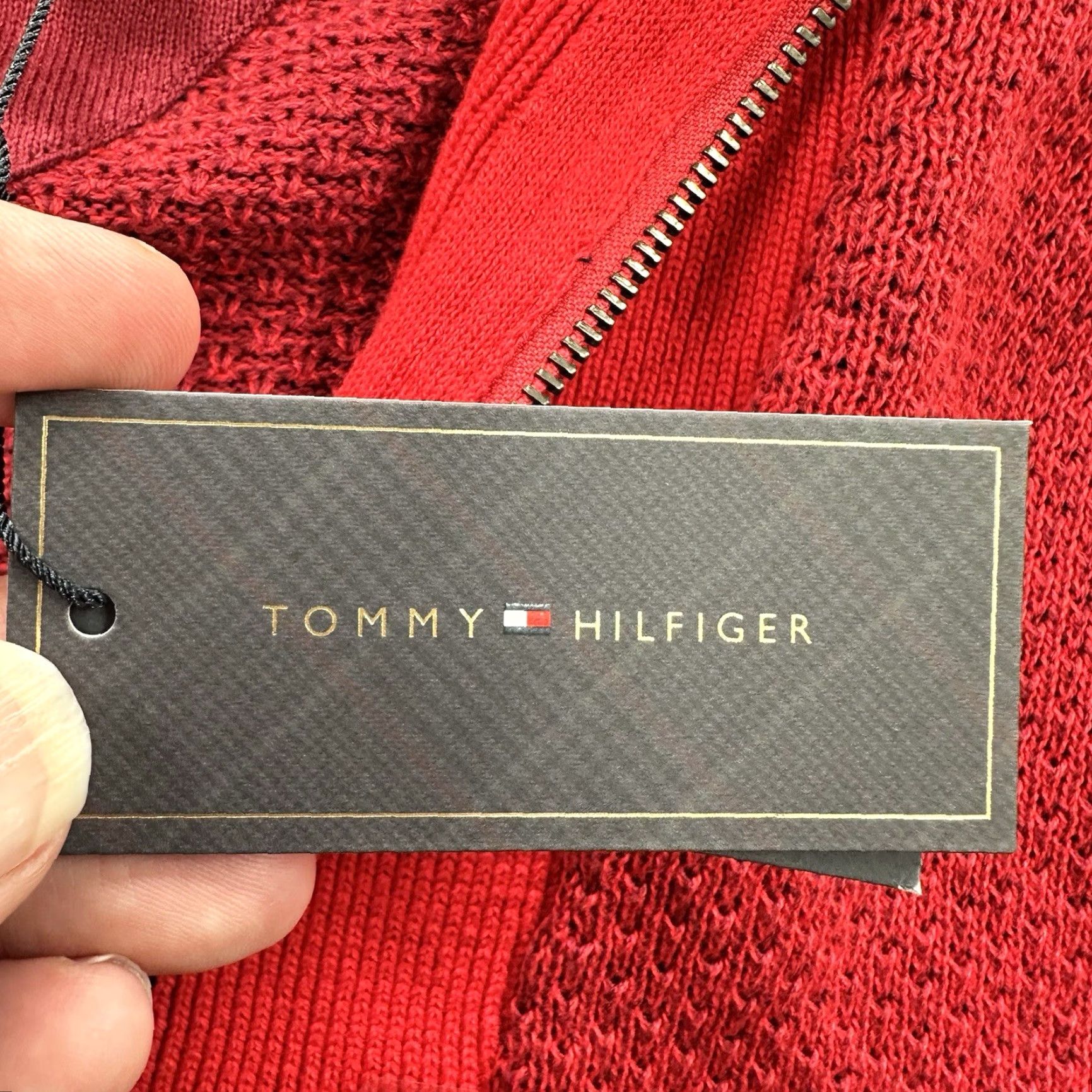 Tommy Hilfiger Tommy Hilfiger Sweater Mens 2XL Red Cotton Long Sleeve 1/4 Zip Mock Neck Preppy Pullover Knit Size US XXL / EU 58 / 5 - 5 Thumbnail