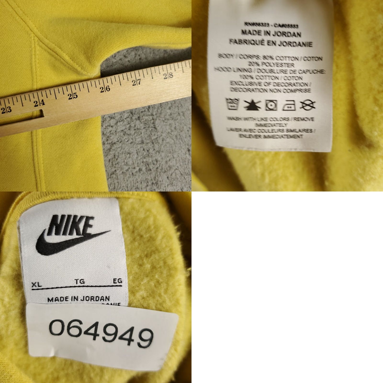 Nike Nike Hoodie Mens XL Yellow Swoosh Pullover Sweatshirt Crew Neck Long Sleeve Fleece Logo Vintage Modern Sports Nike Size US XL / EU 56 / 4 - 8 Thumbnail