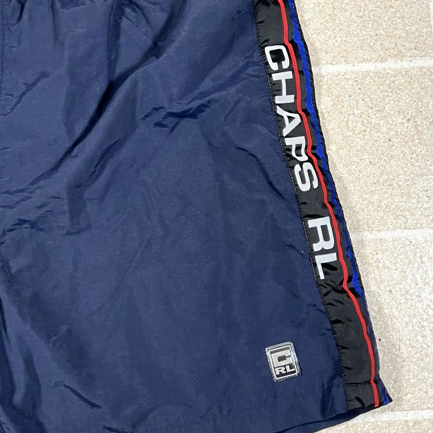 Ralph Lauren VINTAGE Ralph Lauren Chaps Swim Trunks Mens Blue Bathing Suit Bottom L Adults Large White Blue Size 42R - 2 Thumbnail