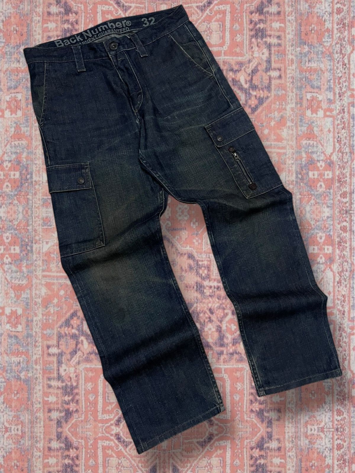 Japanese Brand Vintage Designer Japan Back Number Indigo Distressed Denim Size US 32 / EU 48 - 2 Thumbnail