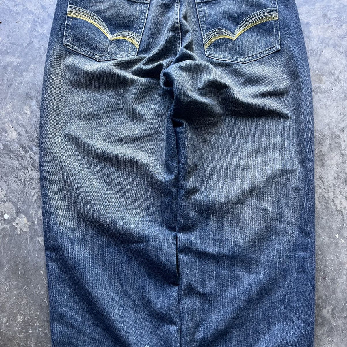 Japanese Brand × Vintage Crazy Y2K Baggy BC Jeans Washed Denim Embroidered Pockets Size US 38 / EU 54 - 7 Thumbnail