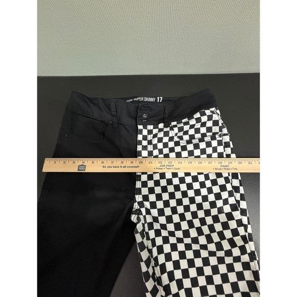 Other (Size 17) HT Denim Hi Rise Super Skinny Jeans Black Checker Size 40" / US 18 - 6 Thumbnail