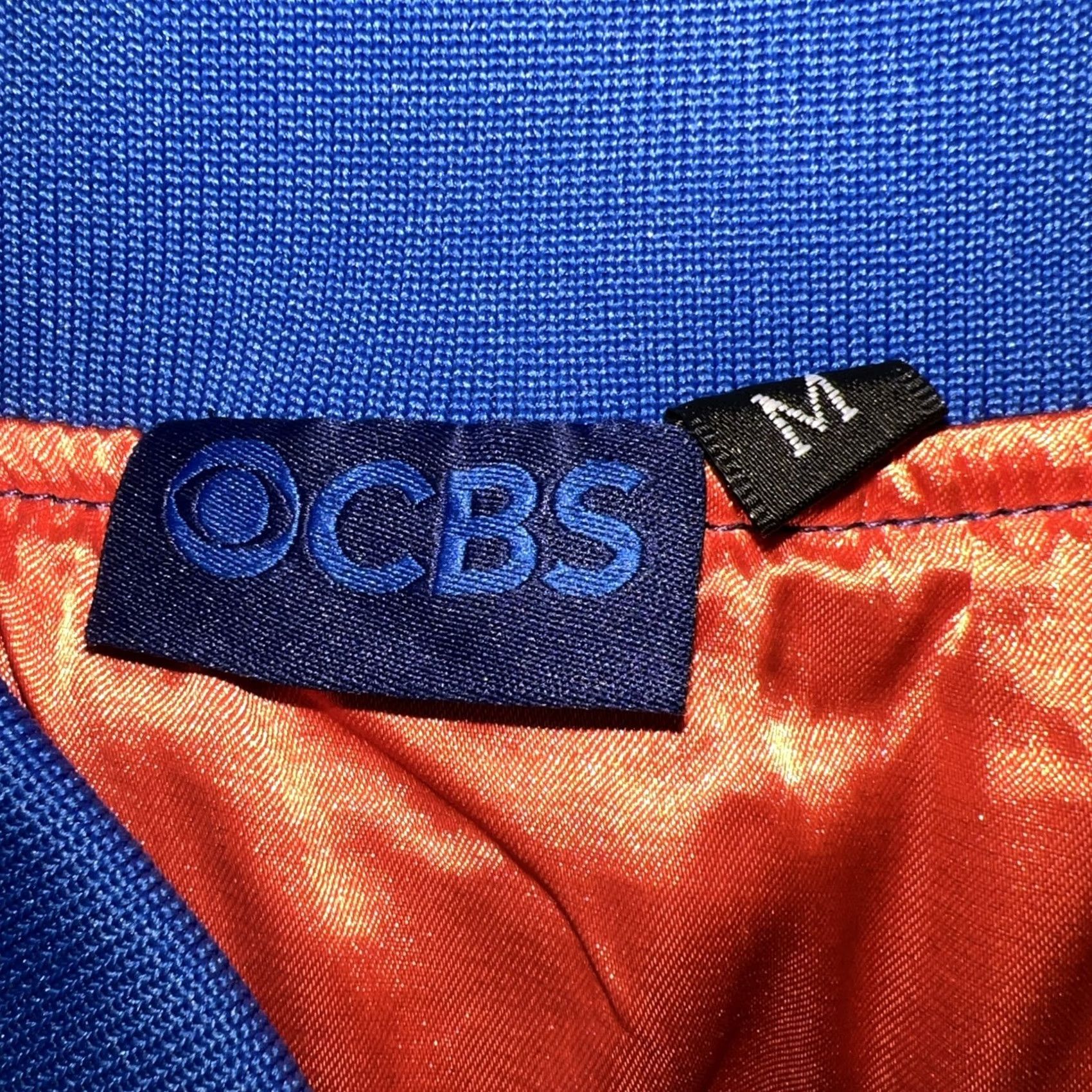 Logo 7 VINTAGE CBS Jacket Bomber Shirt Medium New Rare 70’s Zip-Up Satin Blue Logo CBS Television Eye Size US M / EU 48-50 / 2 - 6 Thumbnail