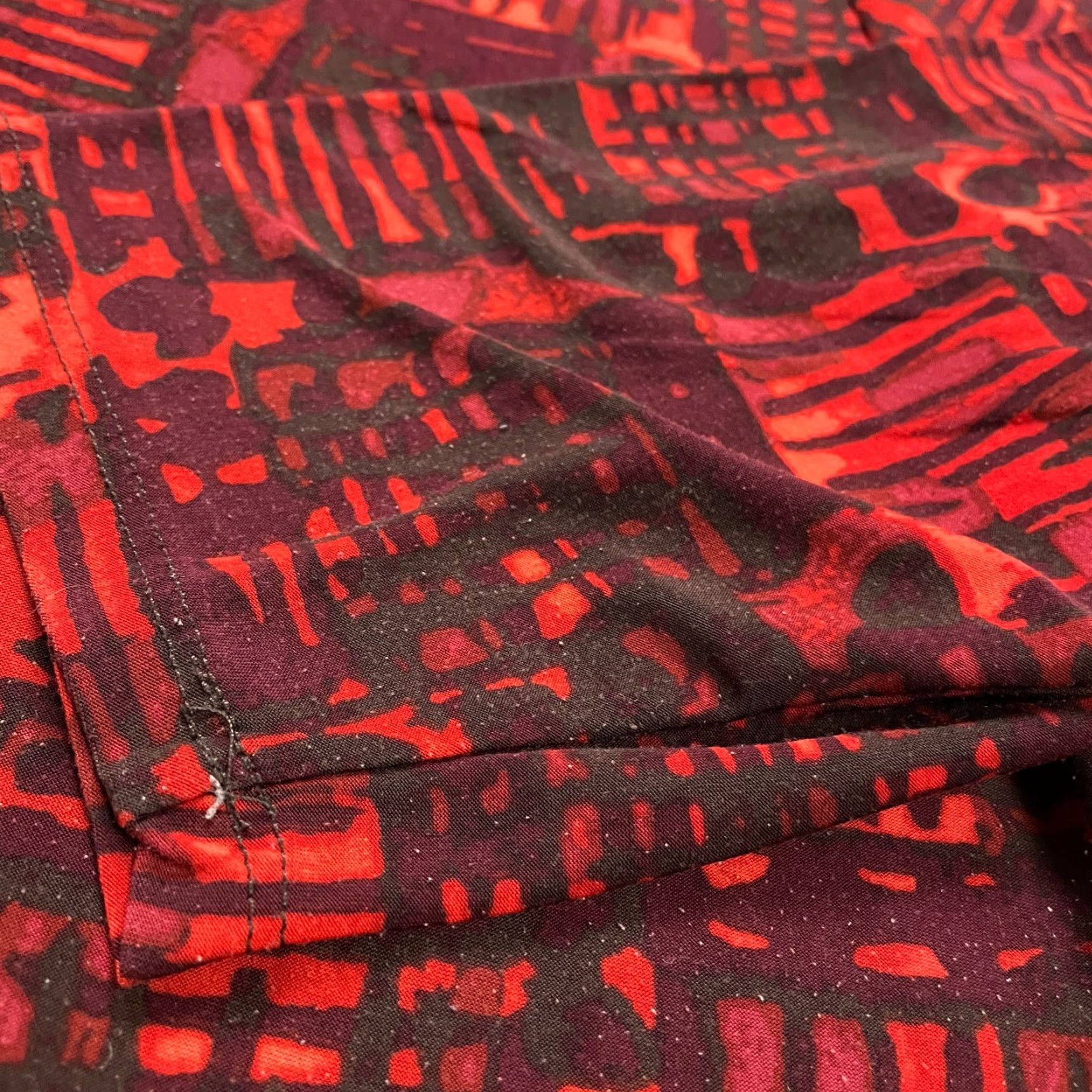 Vintage Rafaella Shift Dress Womens 2XL Red Black Geometric V-Neck Long Sleeve Beaded Dress Size XXL / US 16-18 / IT 52-54 - 7 Thumbnail
