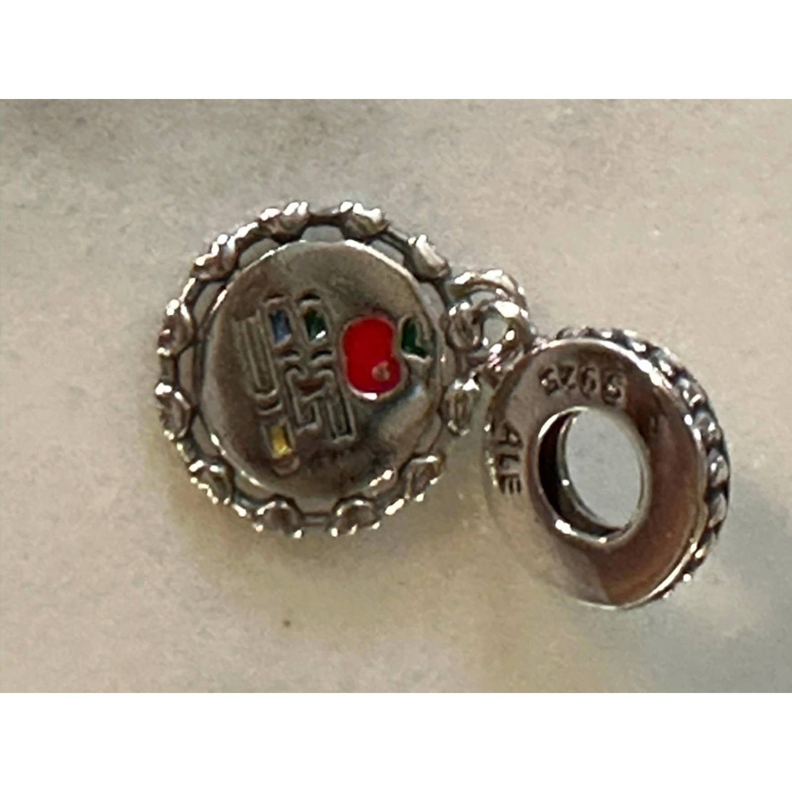 pandora Authentic Pandora School Teacher Apple Engravable Dangle Cha Size ONE SIZE - 3 Thumbnail