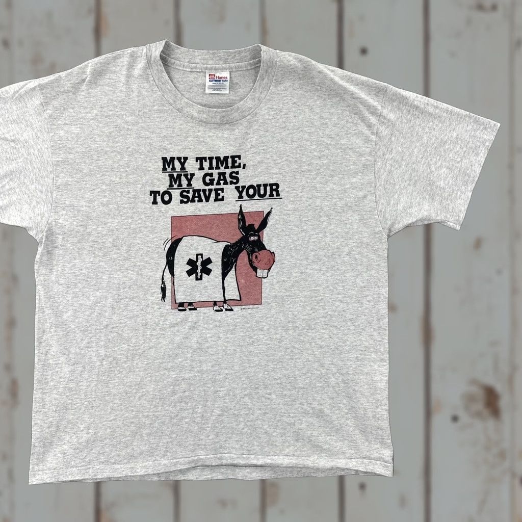Hanes VINTAGE Hanes Men’s XL Gray T Shirt Made In USA 80s Funny Graphic Print Tee EUC Shirt Mens XL Gray 80s Funny Graphic Print Art Holiday? Size US XL / EU 56 / 4 - 1 Thumbnail