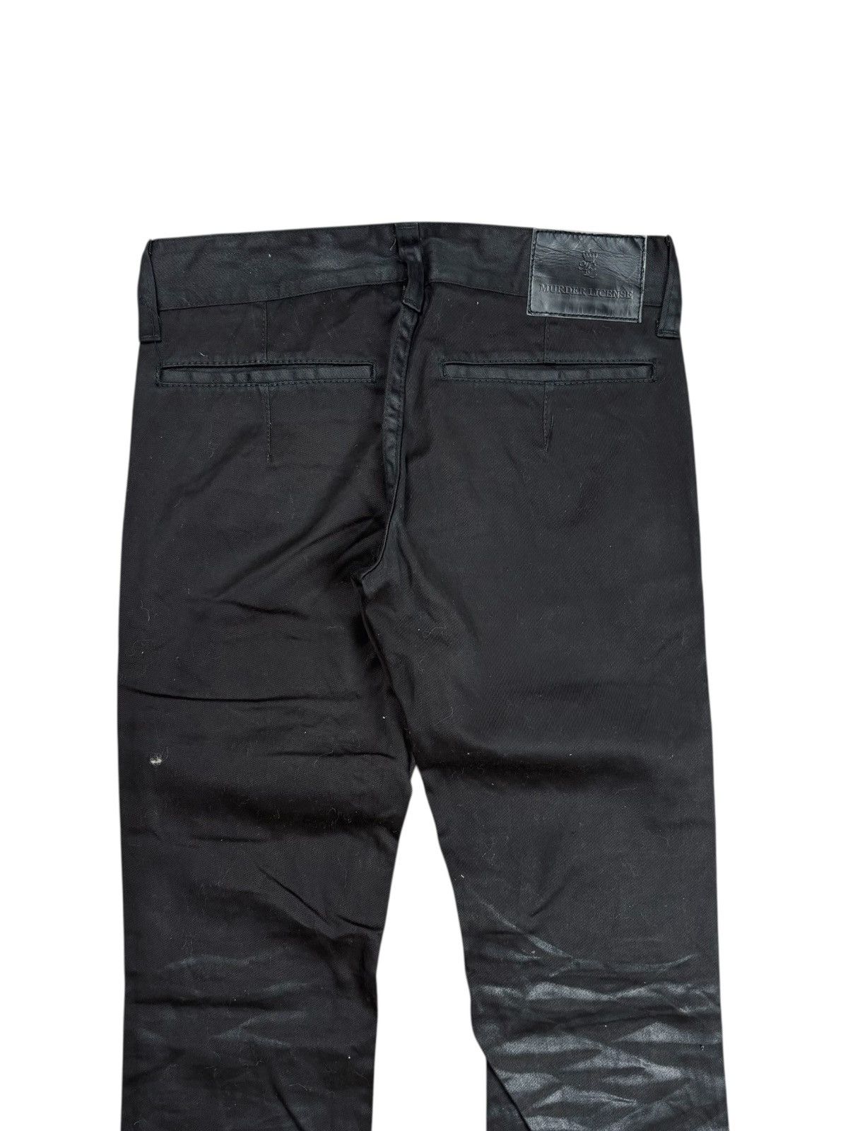 14th Addiction 2000s Murder License - Waxed Flared Denim Size US 29 - 5 Thumbnail