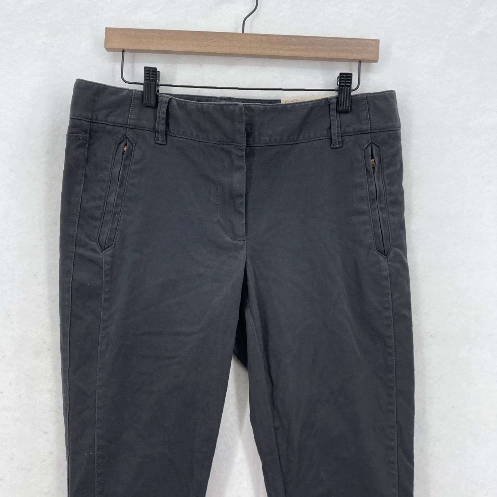 Loft LOFT Ann Taylor Pants Womens 8 Gray Marisa Skinny Ankle Stretch Sateen Chino Size 30" / US 8 / IT 44 - 2 Thumbnail