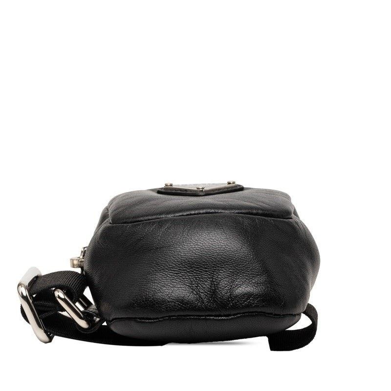 Prada Prada Triangle Logo Plate Elastic Band Mini Pouch Black Size ONE SIZE - 4 Thumbnail