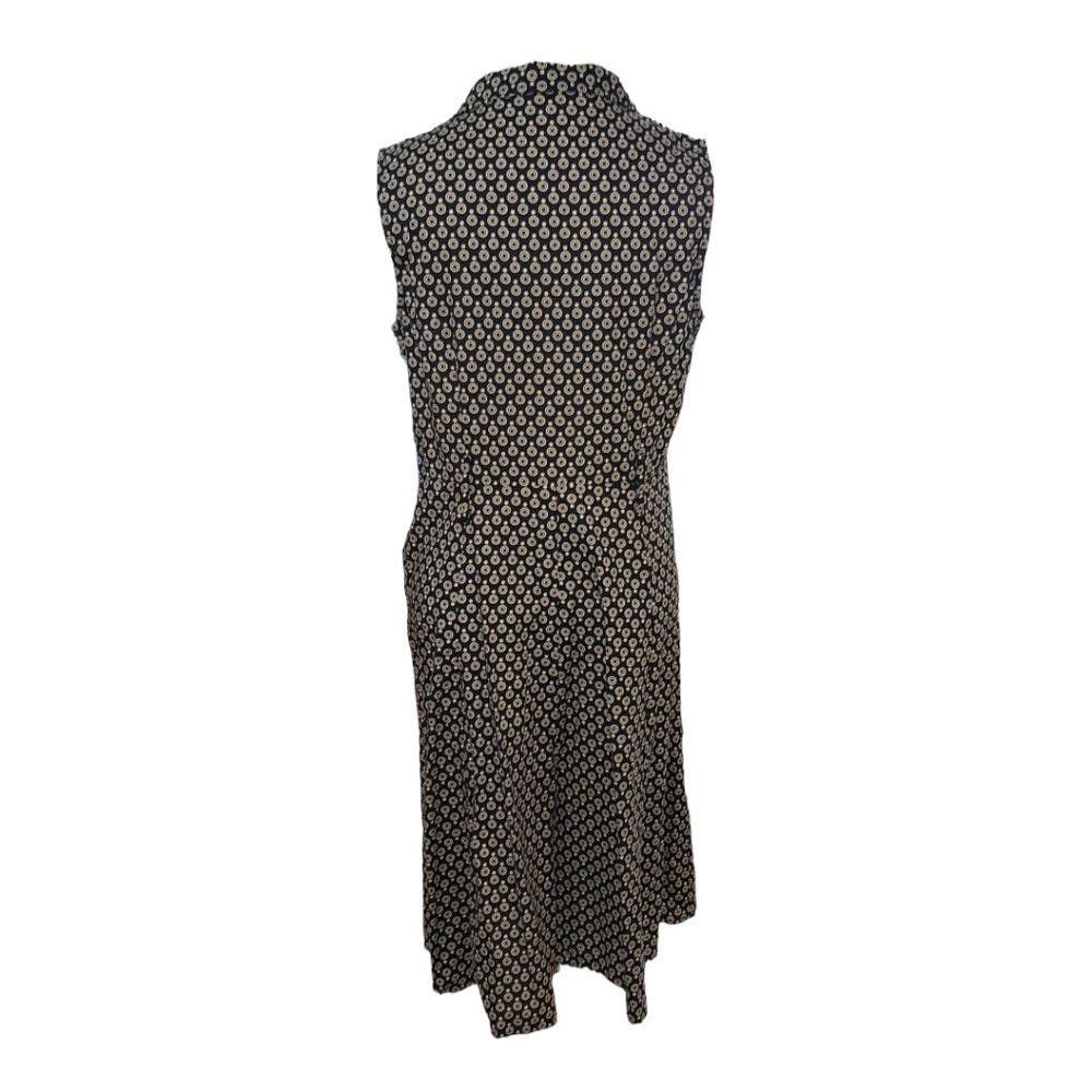 Designer CT507 Mlle Gabrielle Black & White Sleeveless Midi Dress M Size M / US 6-8 / IT 42-44 - 3 Thumbnail