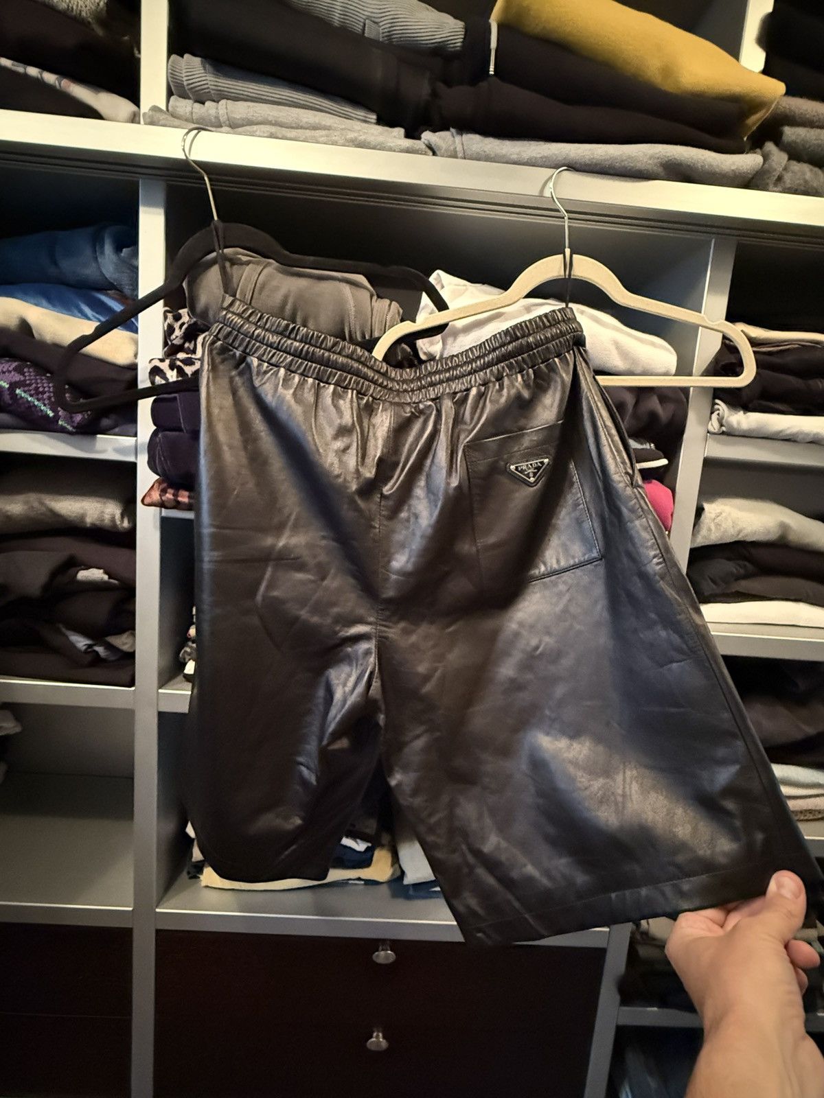Prada Prada Set - HOLY GRAIL🏆: Size 52 Nappa Leather Shirt + Short Size US L / EU 52-54 / 3 - 14 Thumbnail