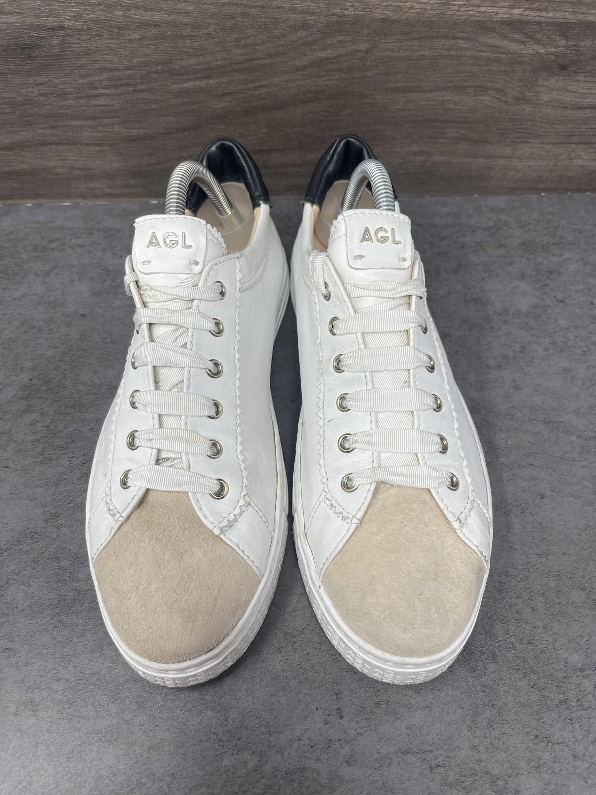 AGLINI AGL Sade Shoes Womens Size 9 (39.5) White Leather Sneakers Size US 9 / IT 39 - 3 Thumbnail