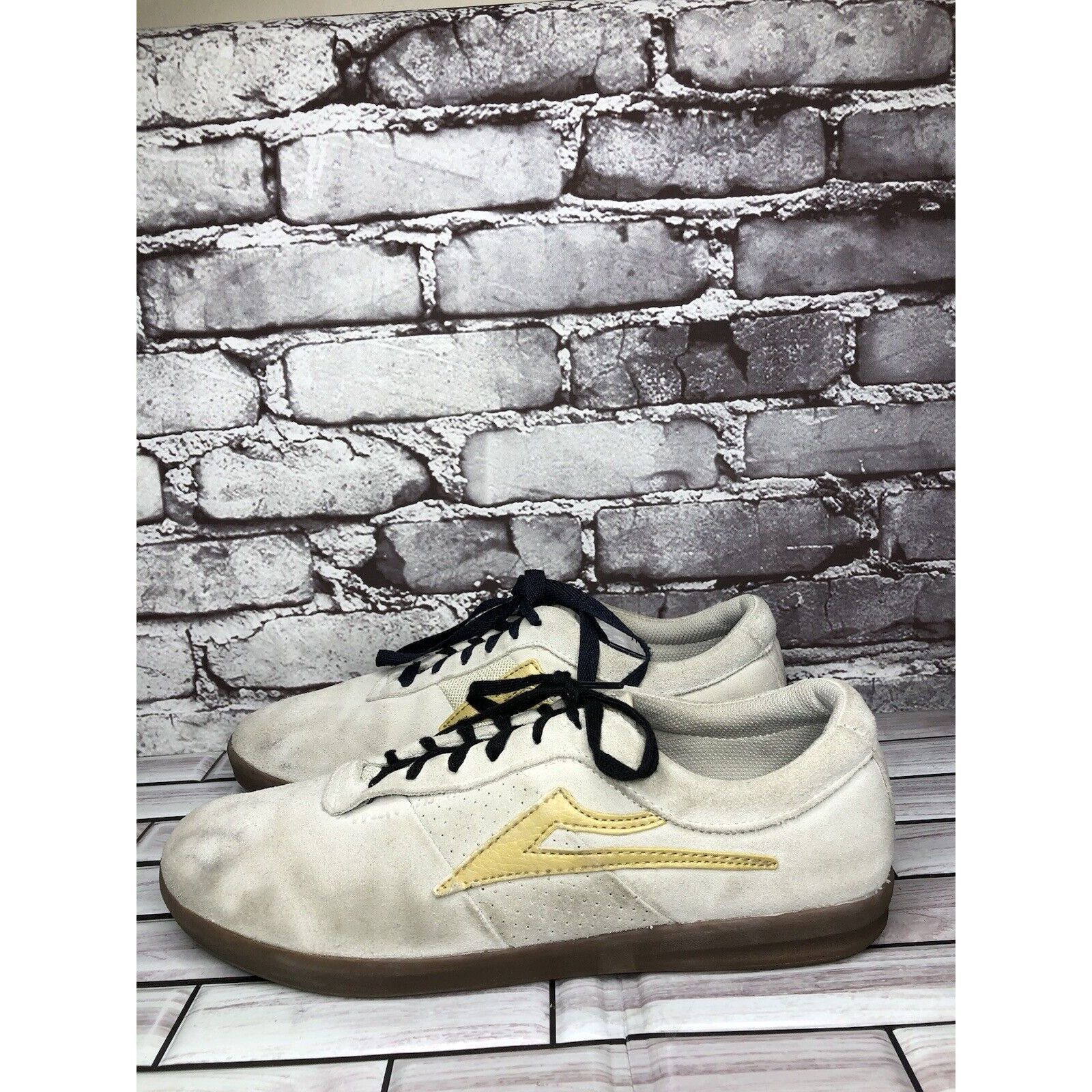 Lakai Lakai Cambridge Beige Suede Blue Tan Fabric Low Lace Up Snea Size US 11 / EU 44 - 1 Thumbnail