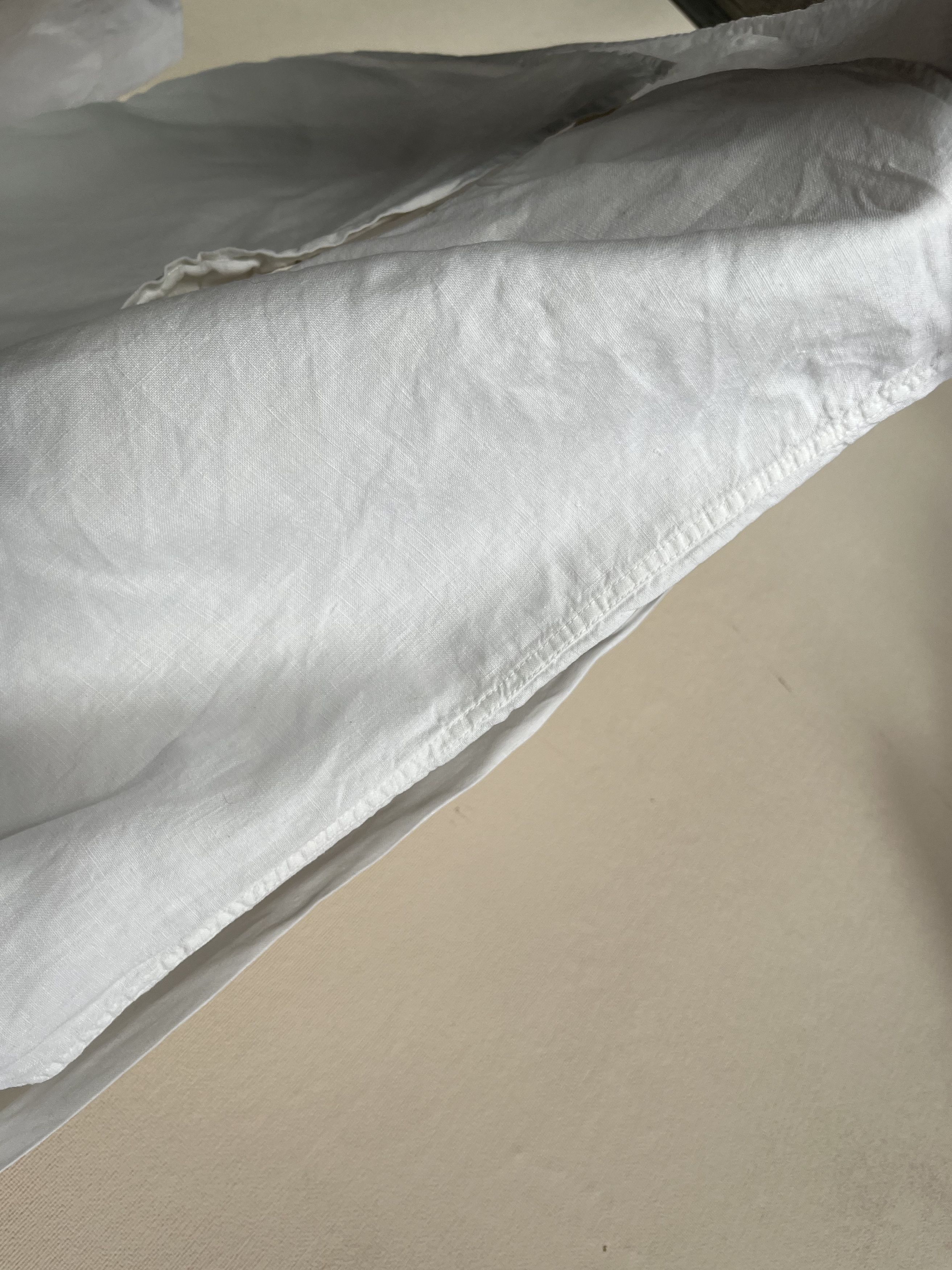 Boggi Boggi Milano Irish Linen Shirt White Long Sleeve Button Up Size US M / EU 48-50 / 2 - 10 Thumbnail