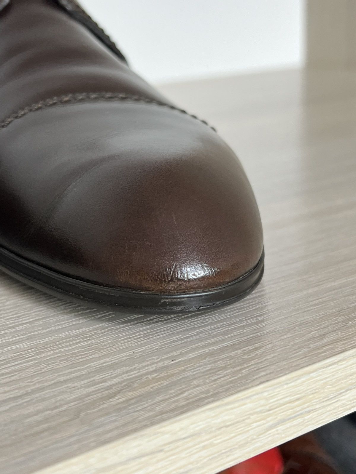 Louis Vuitton Louis Vuitton Epi Leather Cap Toe Derby Shoes Brown Size 10 Size US 10 / EU 43 - 16 Thumbnail