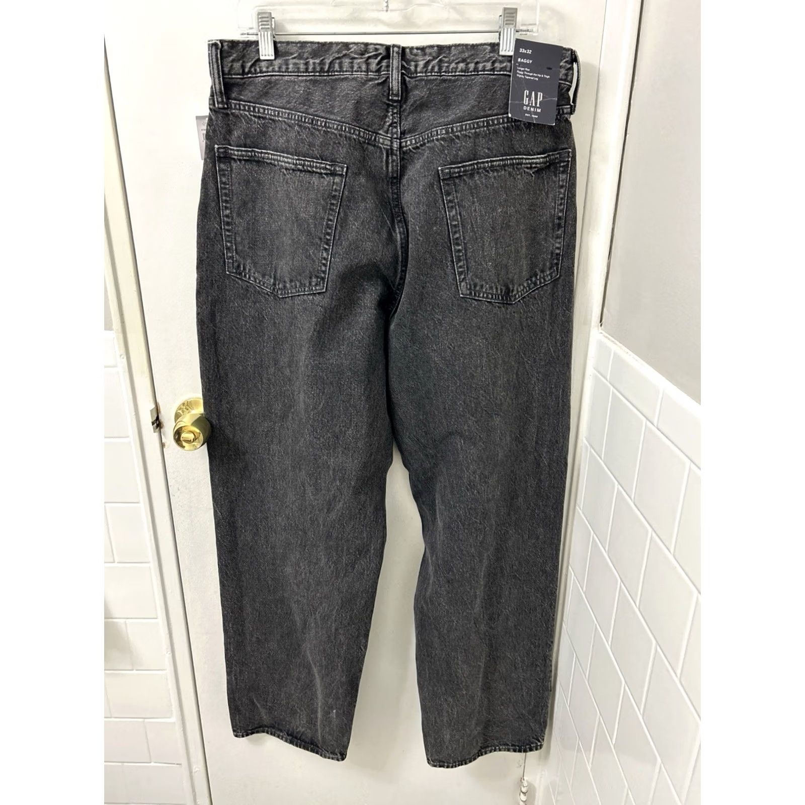 Gap VINTAGE Gap Baggy Jeans Mens Size 33x32 Washed Black Tapered Leg Denim NWT Size US 33 - 6 Thumbnail