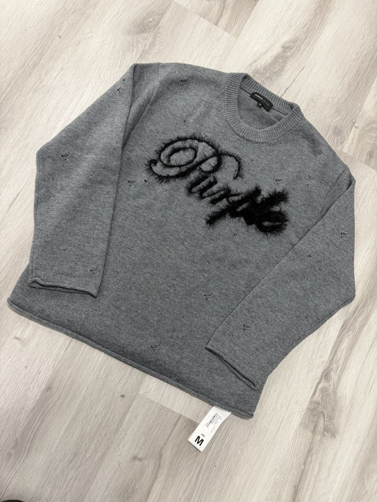 Purple Brand Purple Brand Sweater Regular Fit Heather Grey Size US M / EU 48-50 / 2 - 1 Thumbnail