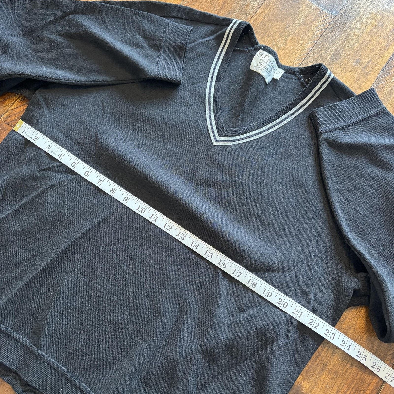 St. Croix St. Croix Knits Sweater Mens 2XL Black V Neck 100% Wool Size US XXL / EU 58 / 5 - 7 Thumbnail
