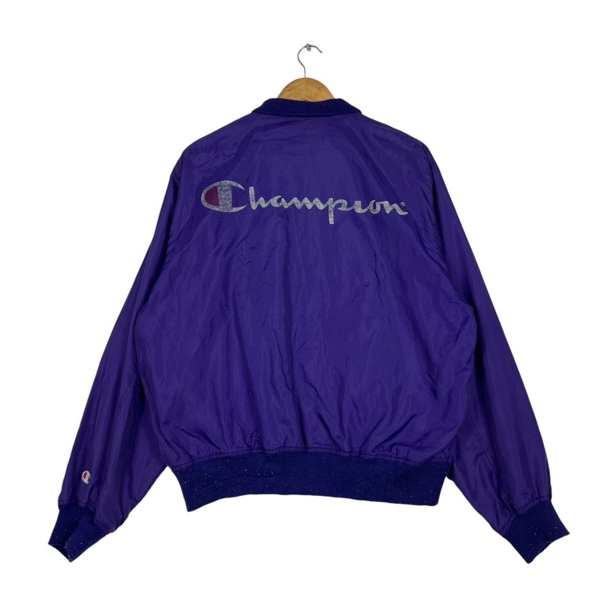 Champion × Vintage 💥70s CHAMPION LIGHT BOMBER SNAP BUTTON Size US L / EU 52-54 / 3 - 7 Thumbnail