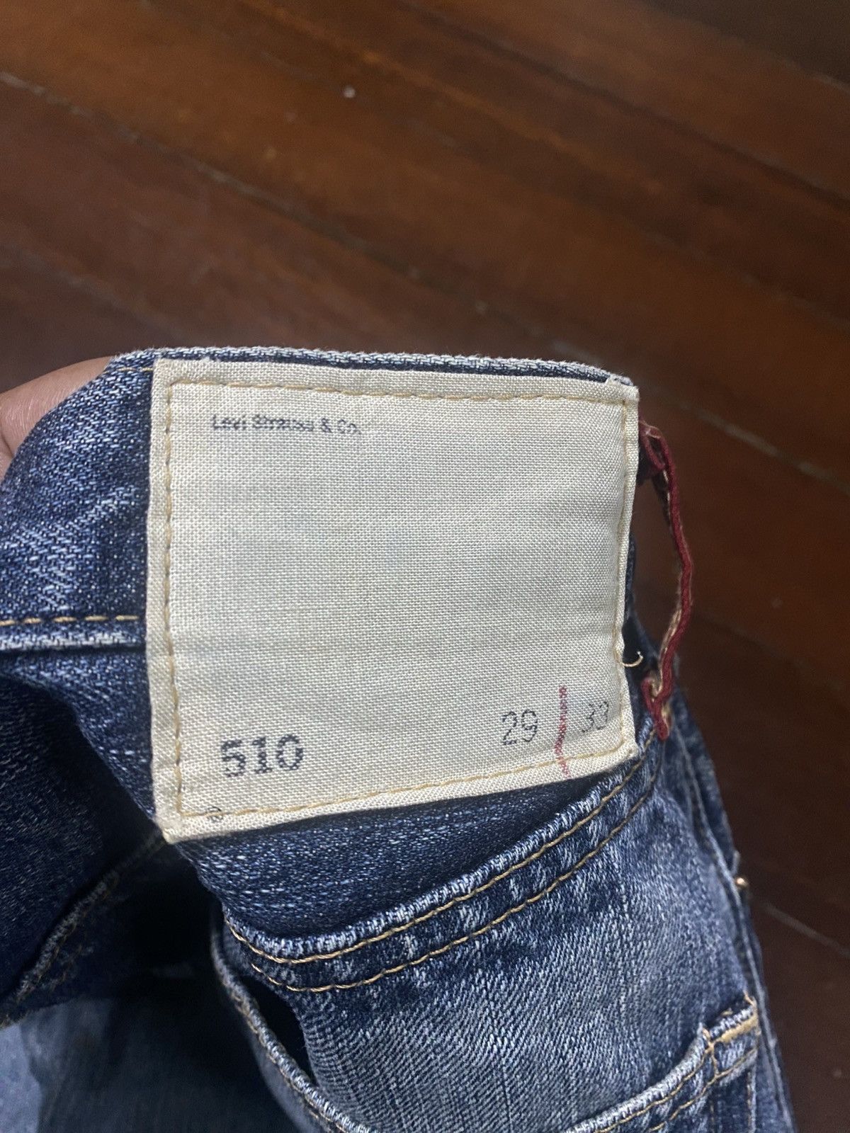 Levi's Vintage Levis 510 Red Loop Jeans nice faded mud wash rework Size US 29 - 16 Thumbnail