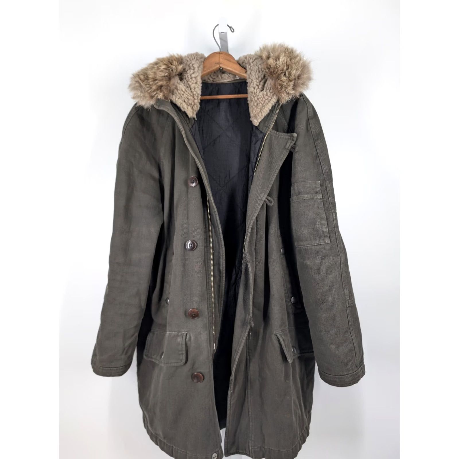 Maison Margiela VINTAGE Maison Margiela N-3B Parka Jacket Mens Green Olive Wool? Wait - correct: Cotton Twill N-3B Parka Olive Green Jacket Mens Size US S / EU 44-46 / 1 - 4 Thumbnail