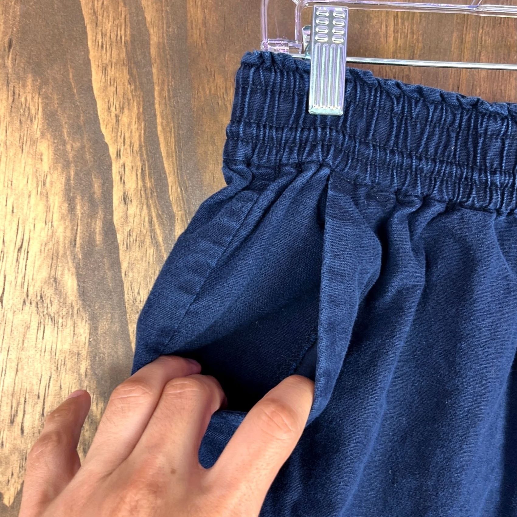J.Crew J. Crew Womens Shorts Navy Blue Linen Cotton Drawstring Pull On Medium Size 32" / US 10 / IT 46 - 6 Thumbnail