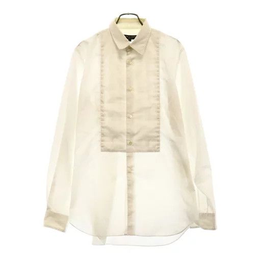 Comme des Garcons Homme Plus Shirt Inside frill cotton long sleeve button up plain White Size US S / EU 44-46 / 1 - 1 Thumbnail