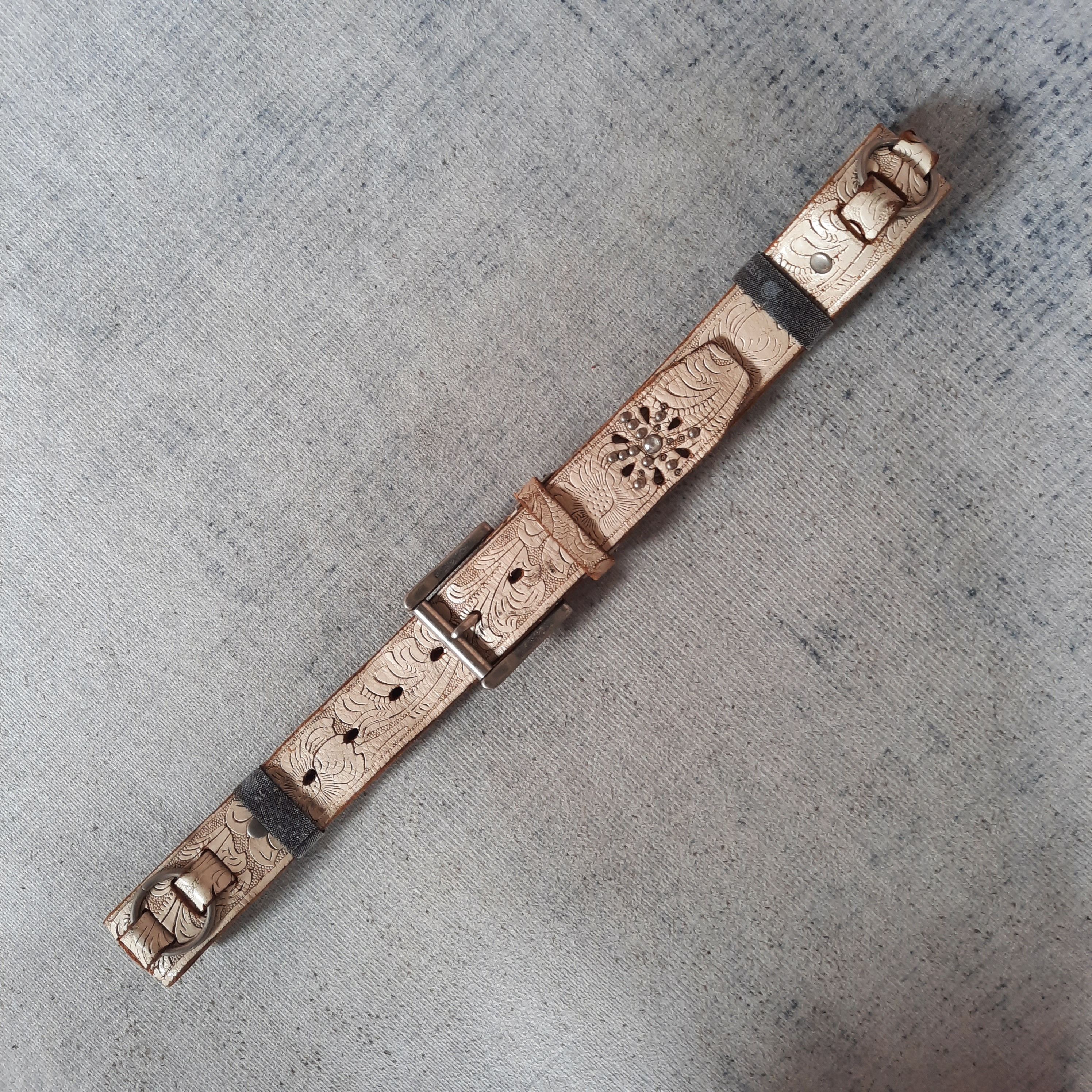 Vintage 💥 Vintage ring design emboss western leather belt Size ONE SIZE - 7 Thumbnail