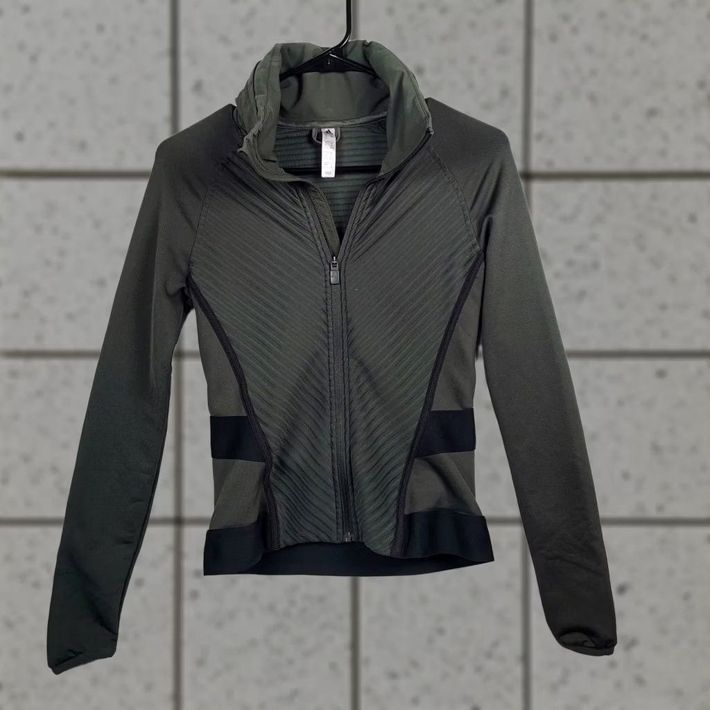 Adidas adidas Womens XS Performance Full Zip Jacket Olive Green Running Training Top Size XS / US 0-2 / IT 36-38 - 1 Thumbnail