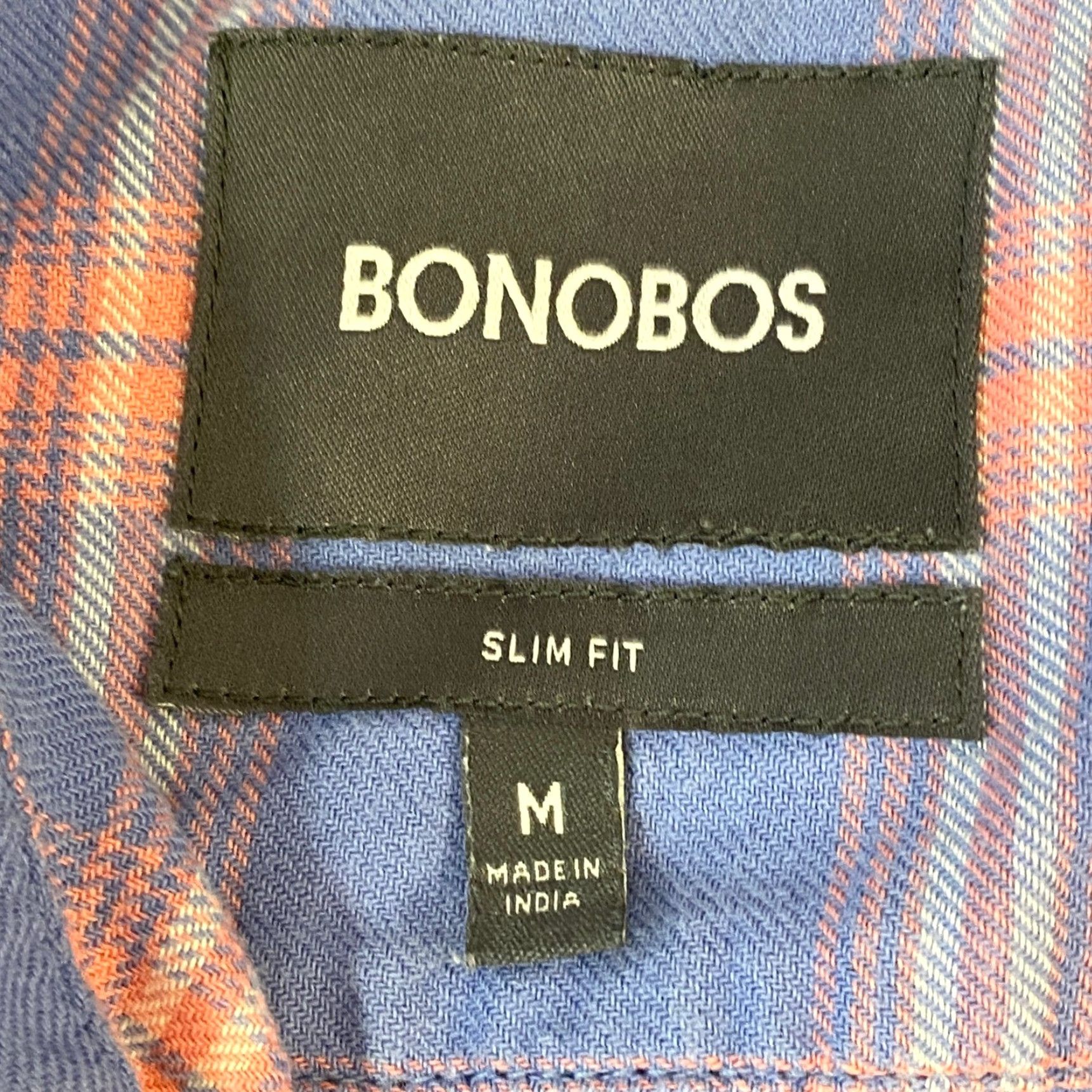 Bonobos Bonobos Shirt Mens Medium Slim Flannel Cotton Plaid Button-Down 40 in Chest Purple Pink Casual Business Travel Mens Size US M / EU 48-50 / 2 - 3 Thumbnail