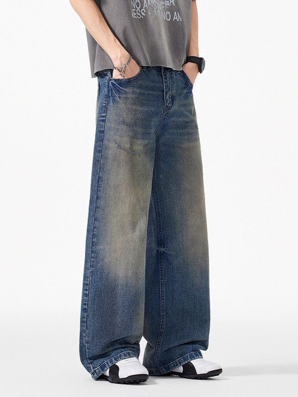 Vintage American retro distressed wash Vibe straight jeans for men Size US 32 / EU 48 - 2 Thumbnail