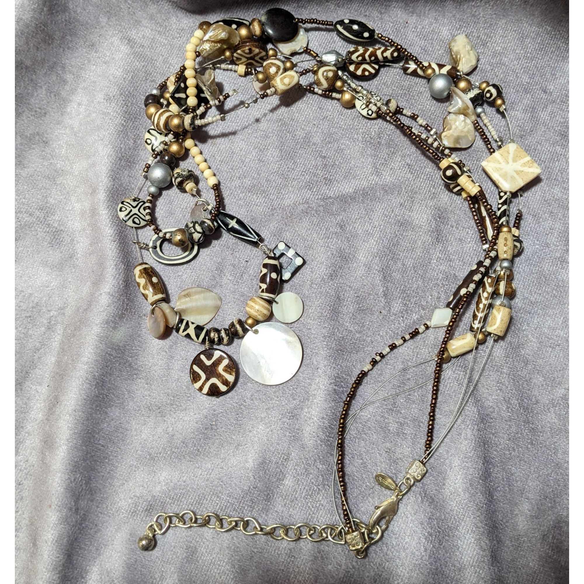 Chicos Chico's Multilayer Tribal Mixed Media Beaded Necklace Size ONE SIZE - 9 Thumbnail