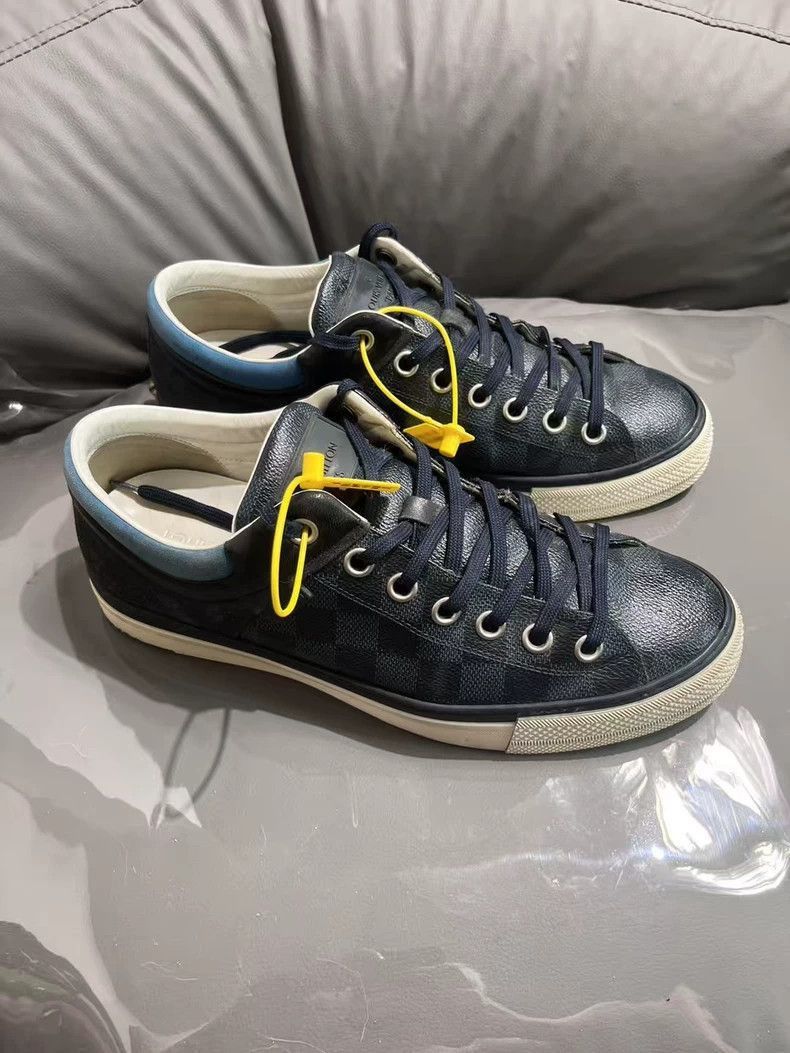 Louis Vuitton lv blue checkered lowtop sneakers-2507 Size US 7 / EU 40 - 3 Thumbnail