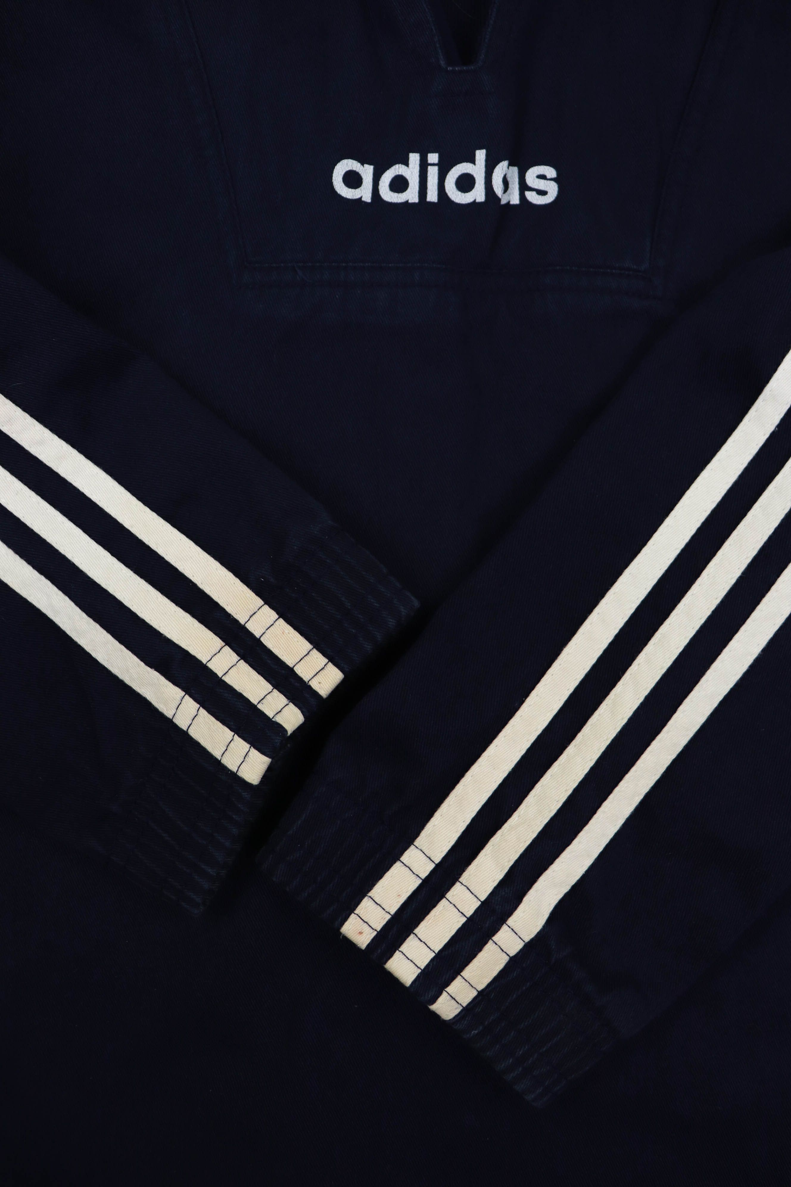 Adidas 90s Vintage Adidas Big Logo Cotton Overhead Anorak Jacket Size US M / EU 48-50 / 2 - 7 Thumbnail