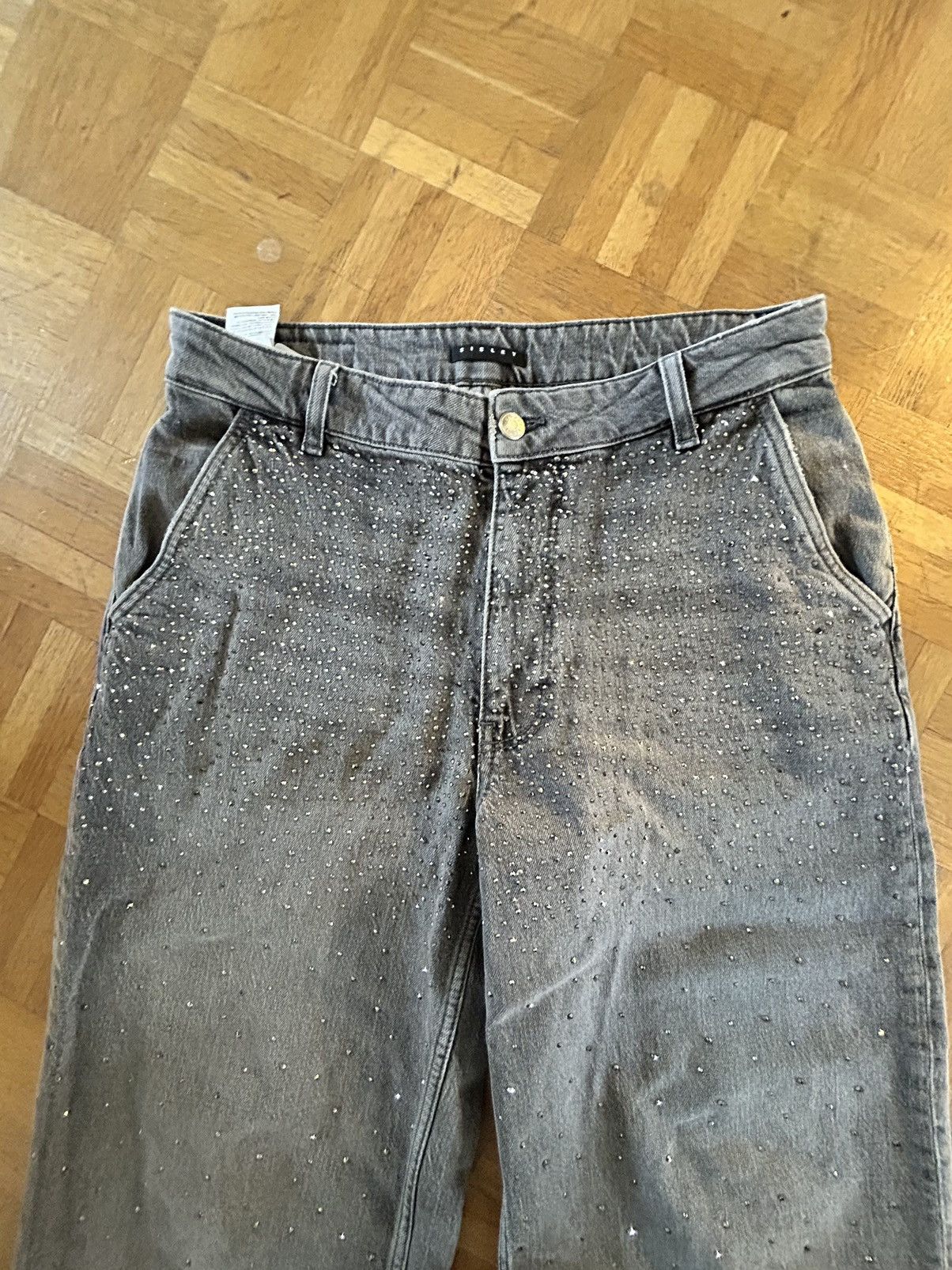 Sisley Sisley Gray Rhinestone Baggy Jeans Size US 32 / EU 48 - 10 Thumbnail