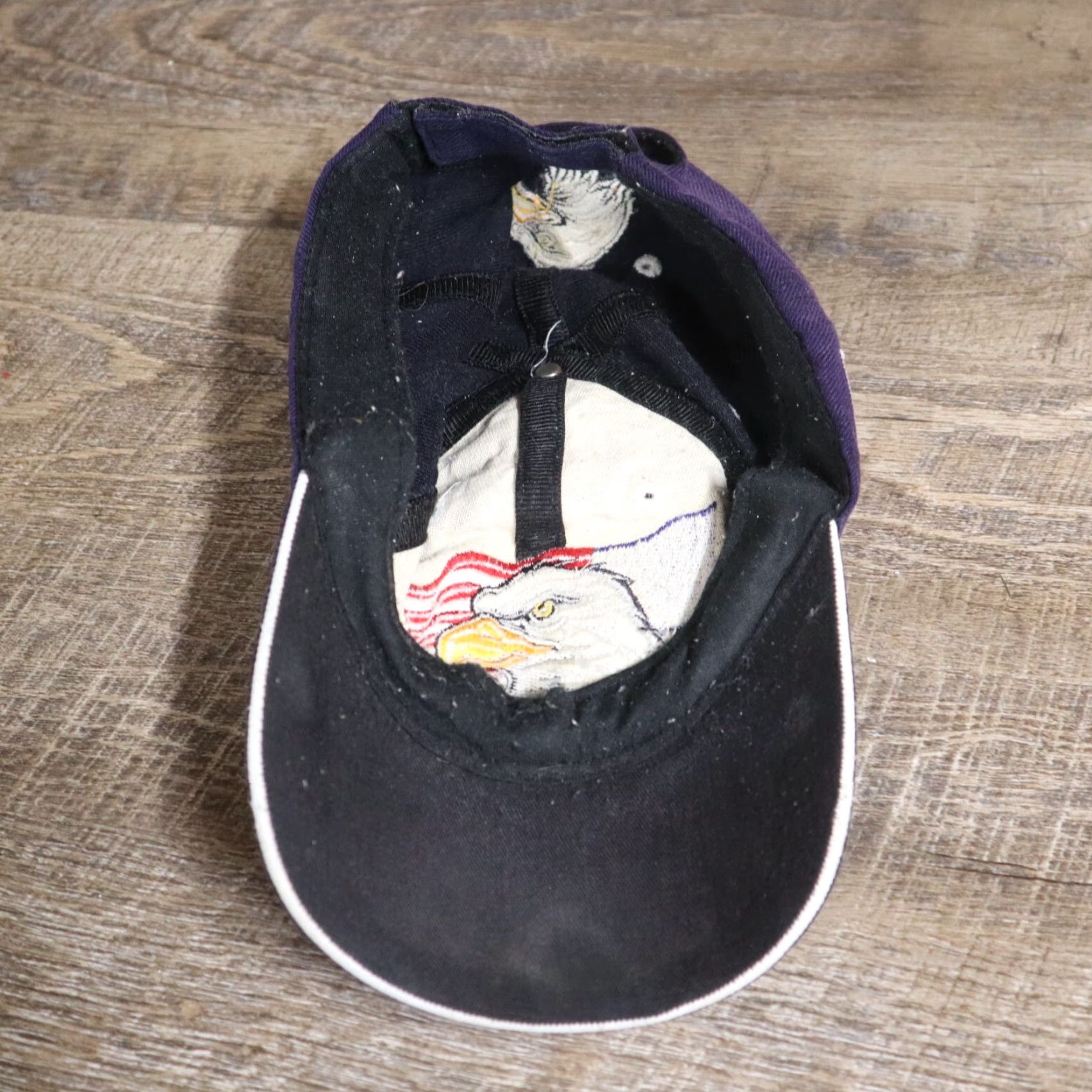 Vintage VINTAGE Hat Unbranded Embroidered Bald Eagle USA Flag - Adjustable Blue Baseball Cap Men, Adult Size, Navy/Blue, 90s/Flag Theme Size ONE SIZE - 7 Thumbnail