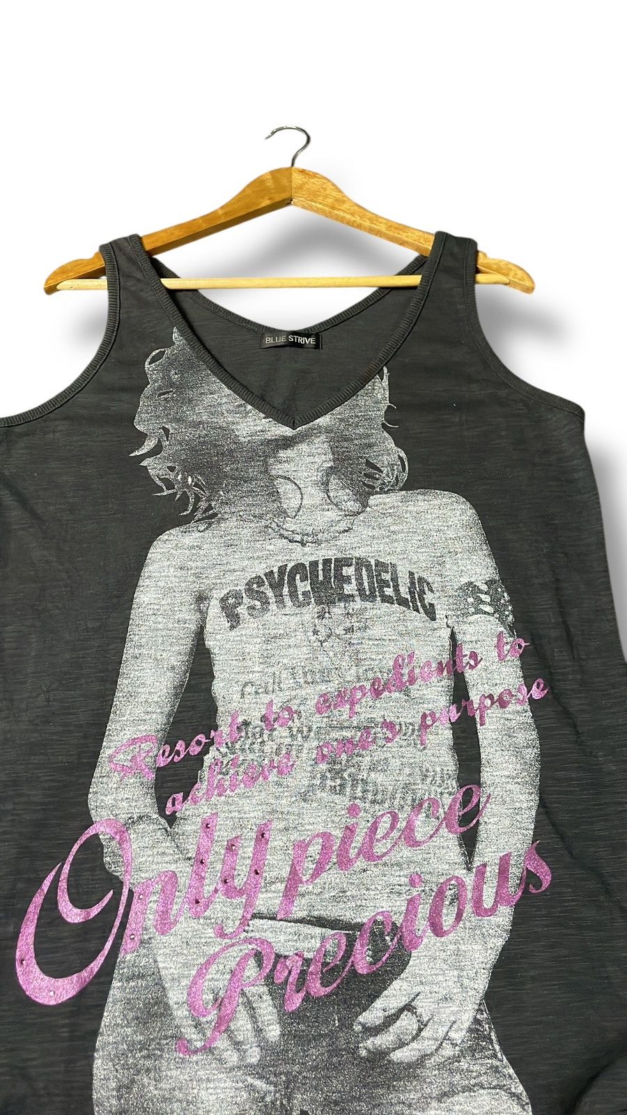 Japanese Brand Blue Strive Brand Printed Tank Tops (63) Size US XXS / EU 40 - 3 Thumbnail