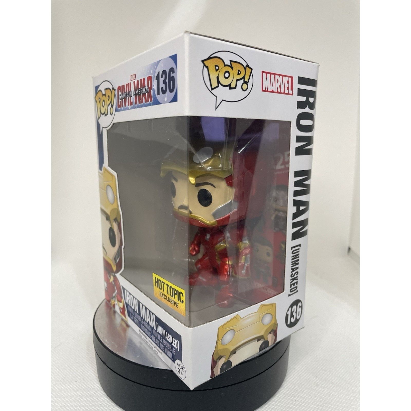 Marvel Comics Funko Pop! Iron Man (Unmasked) - Hot Topic (Exclusive) #136 Size ONE SIZE - 2 Thumbnail