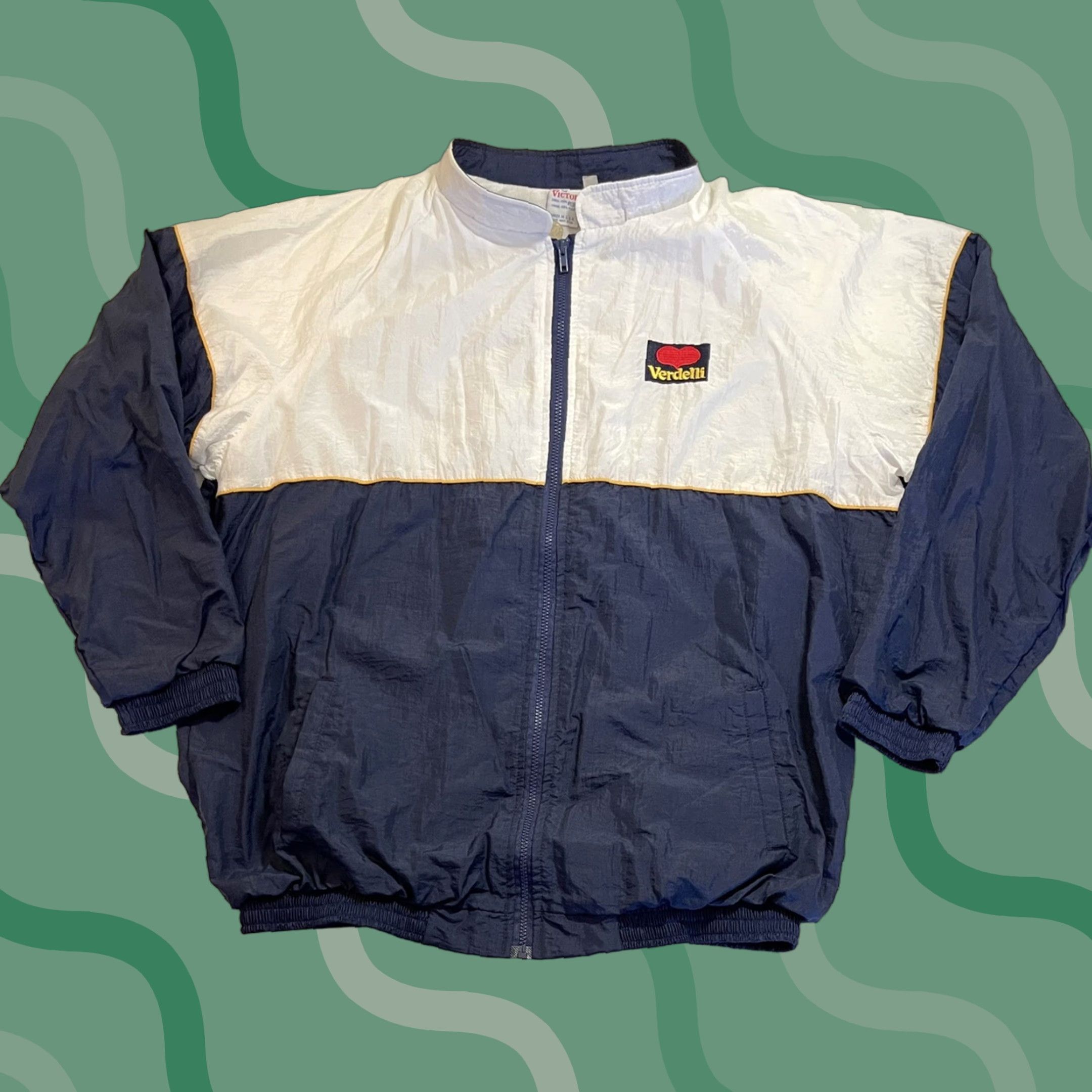 Vintage VINTAGE The Victor Jacket Windbreaker Mens XL Blue Nylon Geometric Full Zip USA Windbreaker, Casual, Travel, Winter, Fall, Spring, Summer, Hiking Size US XL / EU 56 / 4 - 1 Thumbnail