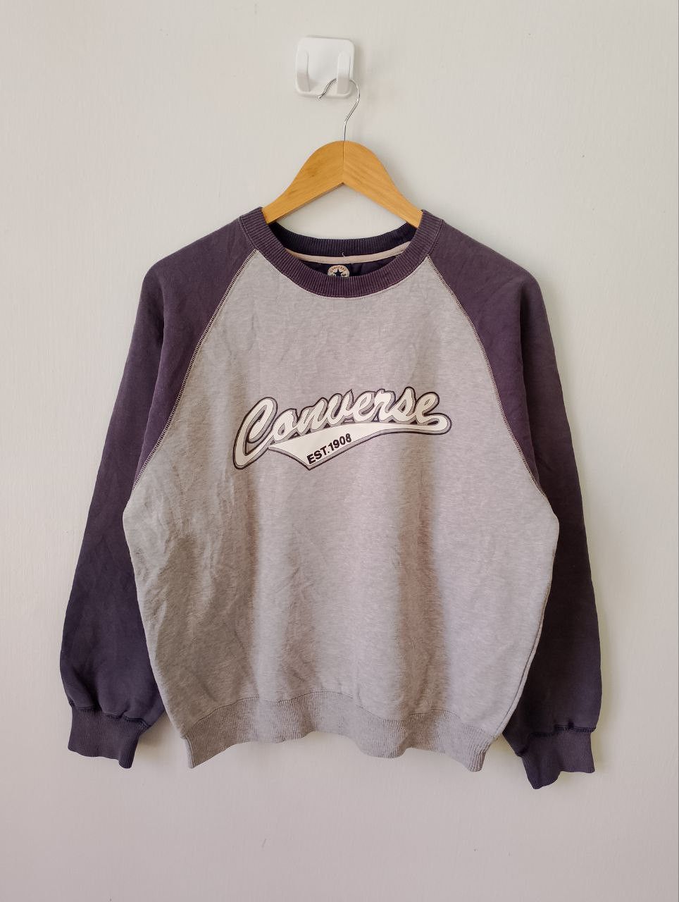 Converse Vintage CONVERSE Spellout Raglan Sweatshirt Size US L / EU 52-54 / 3 - 1 Thumbnail