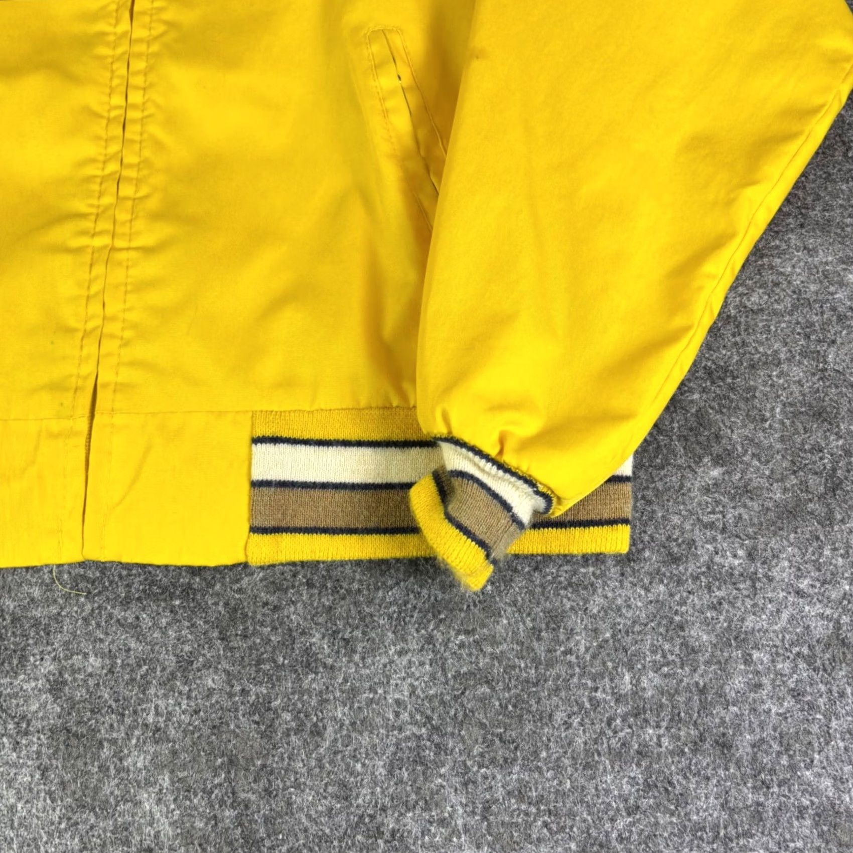 JCPenney VINTAGE JCPenney Mens Bomber Jacket Striped Trim Full Zip L Yellow Retro 80s Western Casual Size US L / EU 52-54 / 3 - 7 Thumbnail