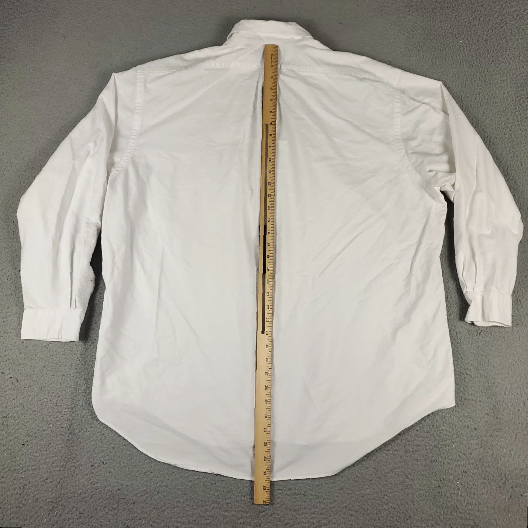 Ralph Lauren Vintage Ralph Lauren Dress Shirt Mens Size 18 White Cotton Button Up Long Sleeve Non-Iron Casual Office Wear Size 48R - 7 Thumbnail