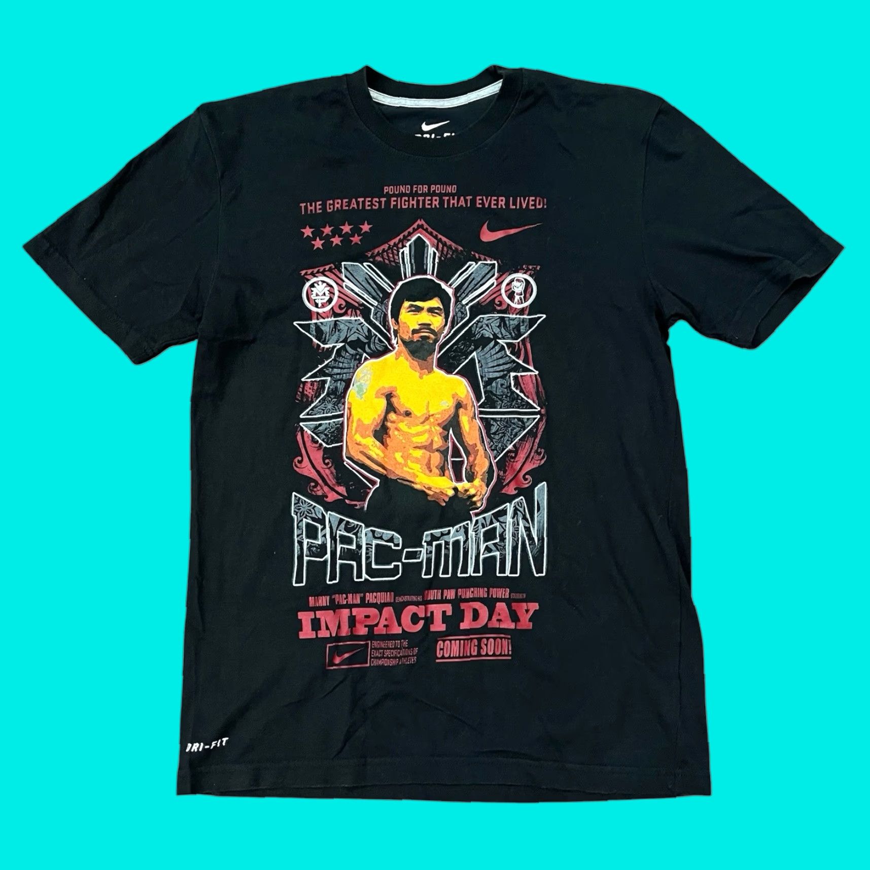 Nike VINTAGE Nike Dri-Fit Manny Pacquiao Boxing T-Shirt Men Small Black Sports 2000s Size US S / EU 44-46 / 1 - 1 Thumbnail