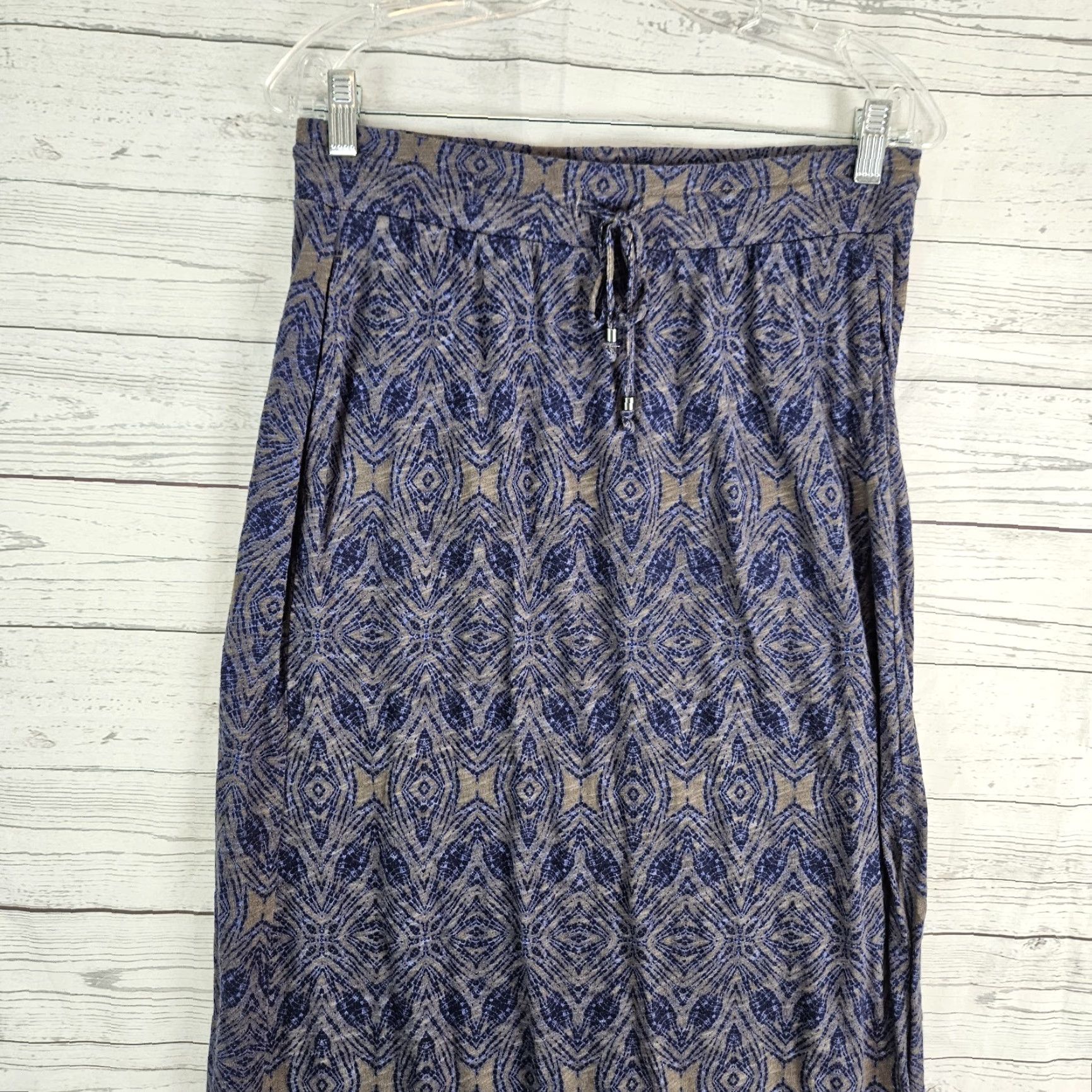 Eddie Bauer Eddie Bauer Womens Maxi Skirt Sz Small Gray Blue Cotton Pockets Drawstring Size 28" / US 6 / IT 42 - 2 Thumbnail