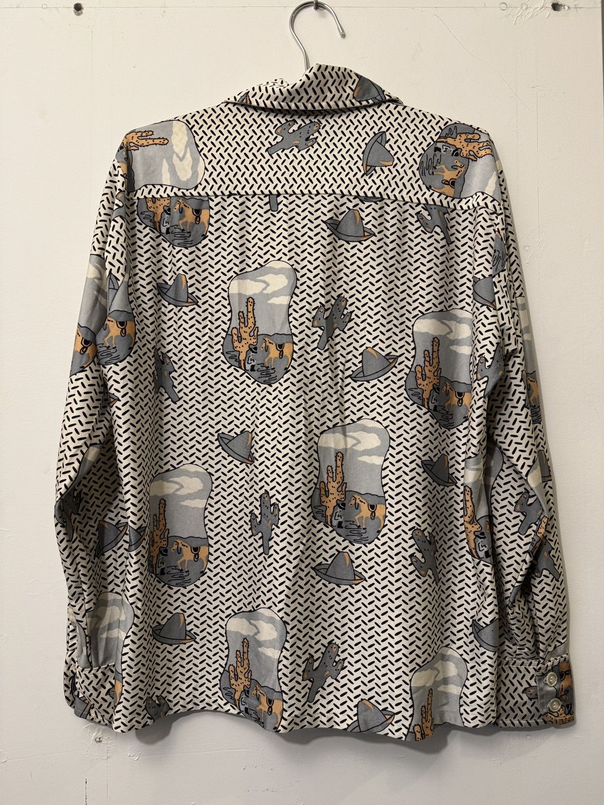 Vintage Vintage 70s Qiana Silky Nylon Cactus Cowboy Western Shirt Size US L / EU 52-54 / 3 - 8 Thumbnail