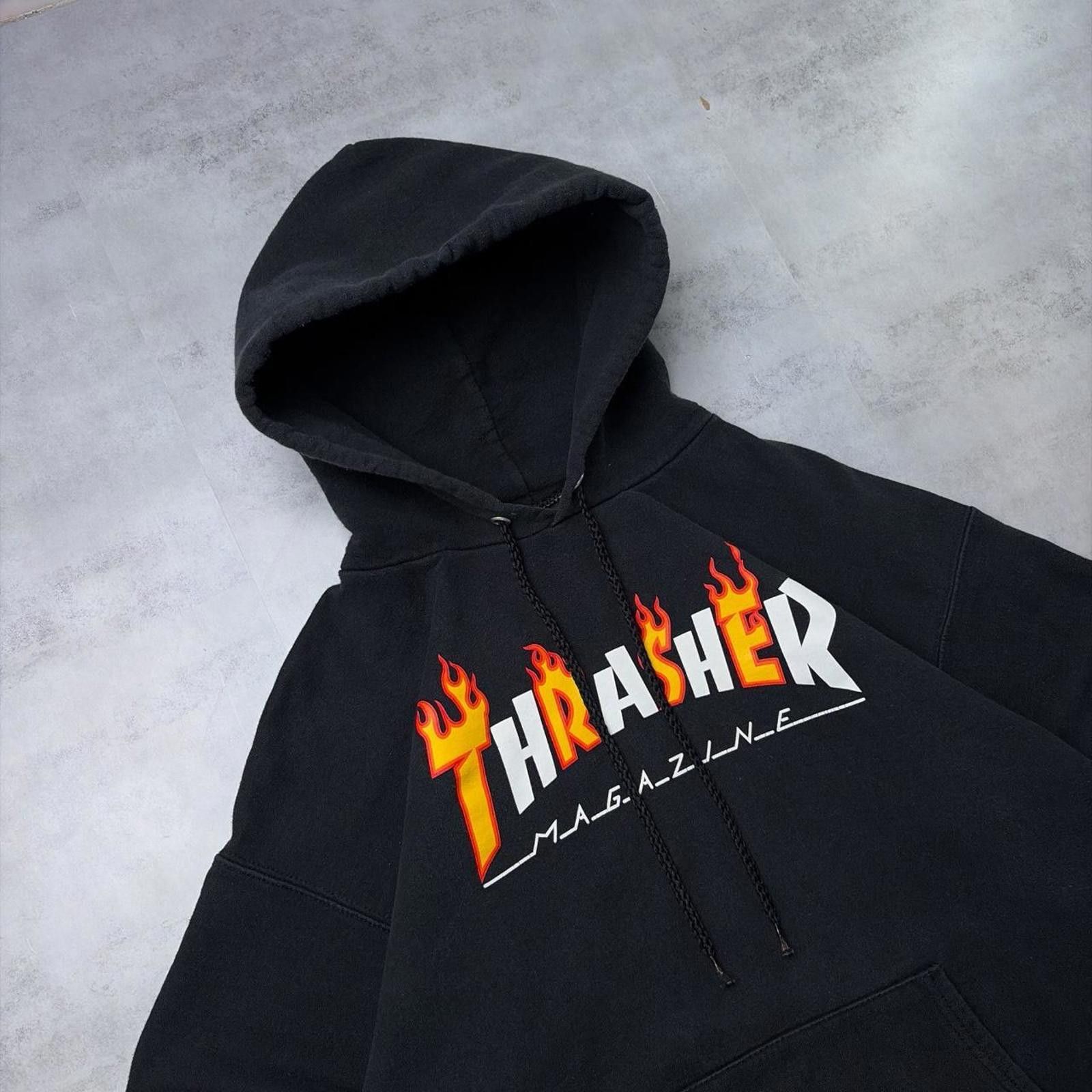Thrasher Y2K Black Thrasher Magazine Grunge Flame Skater Boxy Hoodie Size US M / EU 48-50 / 2 - 5 Thumbnail